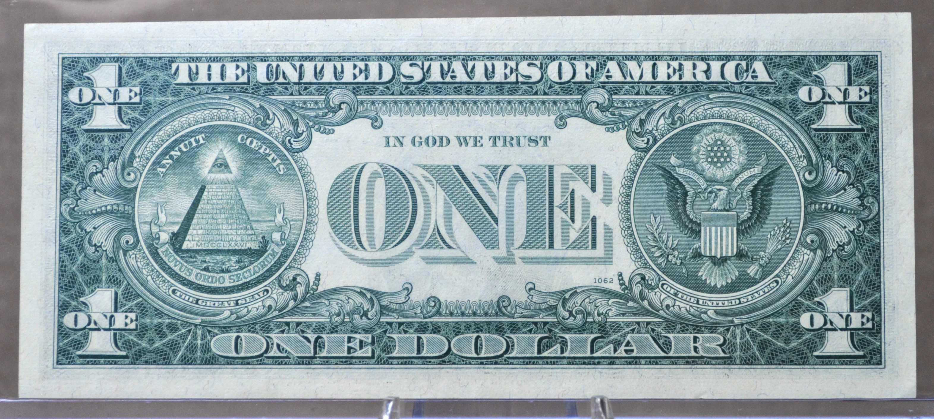 1963-B Federal Reserve 1 Dollar Fancy Serial Note - 36700544 - Rarer Barr Signature - 1963B One Dollar Green Seal Note - Fr#1902-E - Image 2