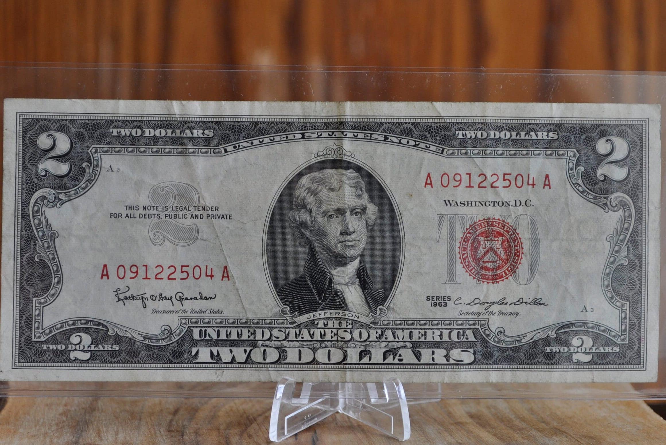 1963 Red Seal 2 Dollar Legal Tender - Choose by Grade - 1963 2 Dollar Bill 1963 Red Seal Two Dollar Bill - Image 7