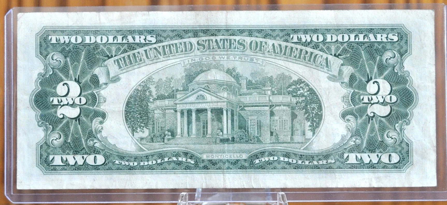 1963 STAR NOTE Red Seal 2 Dollar United States Note - VF+ Grade / Condition - 1963 Two Dollar U.S. Note 1963 Star Note Fr#1513* - Image 2