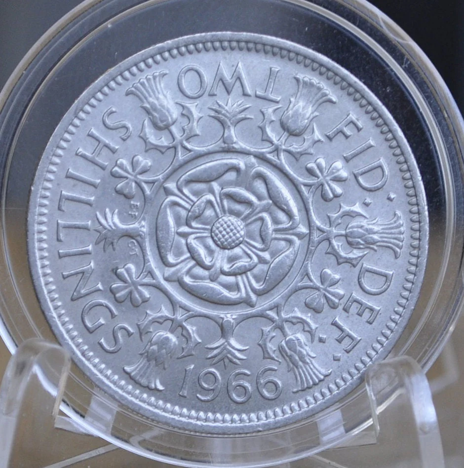 1966 UK Two Shillings - Queen Elizabeth II - 2 Shillings 1966 Coin Great Britain - Image 2