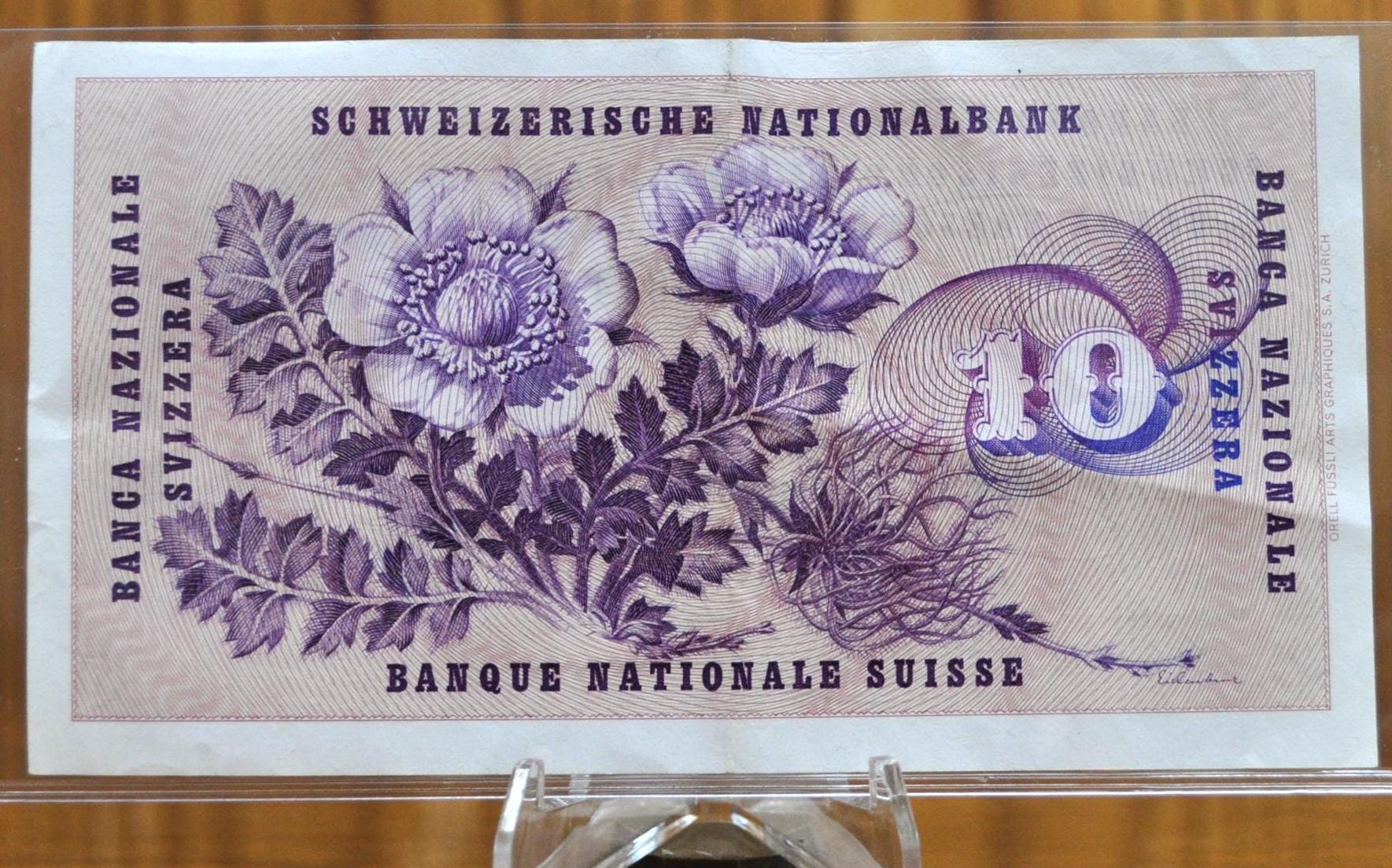 1967 National Bank of Switzerland 10 Francs Note - Gottfried Keller Issue Type - 1967 Switzerland Ten Francs Banknote - P#45m - Image 2