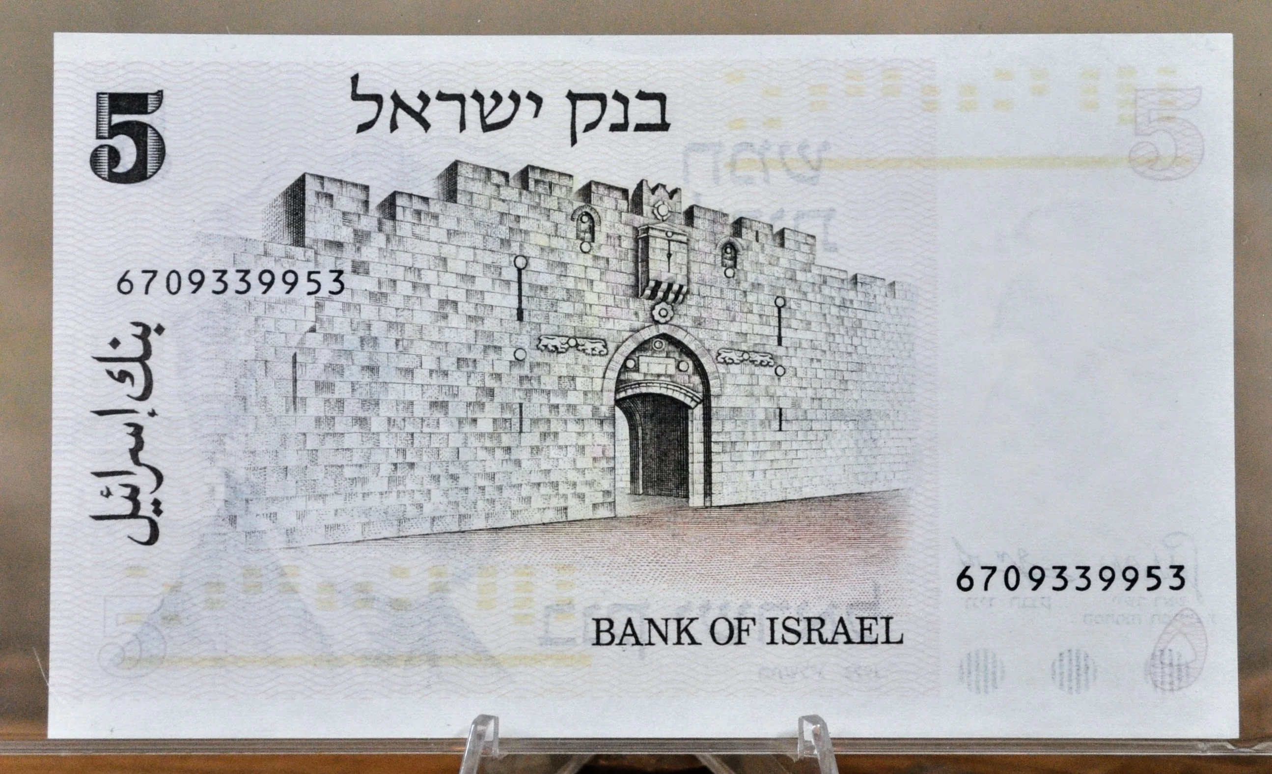 1973 Bank of Israel 5 Lirot Banknote - Henrietta Szold Note - Uncirculated (UNC) - 1973 Israeli Five Lirot Note - P#38 - Image 2