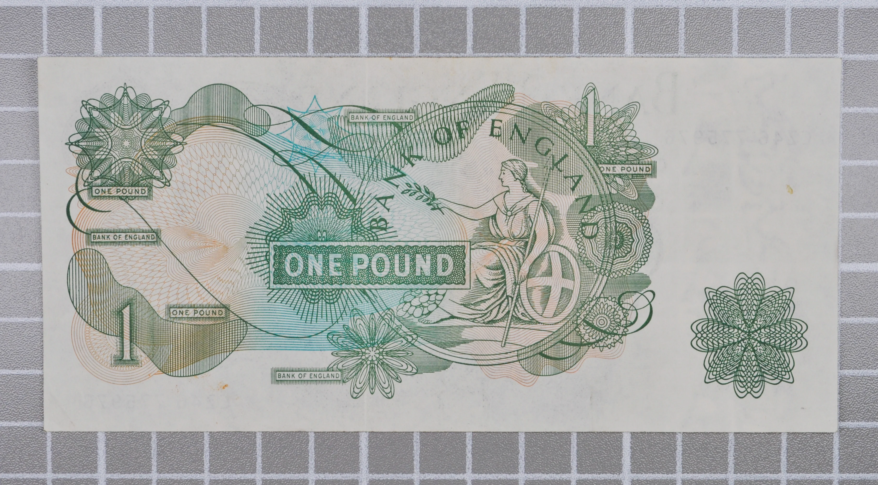 1970-77 Bank of England 1 Pound Note - J. B. Page Signature - Queen Elizabeth II Portrait Type - 1970 One Pound English Banknote - P#374g - Image 2