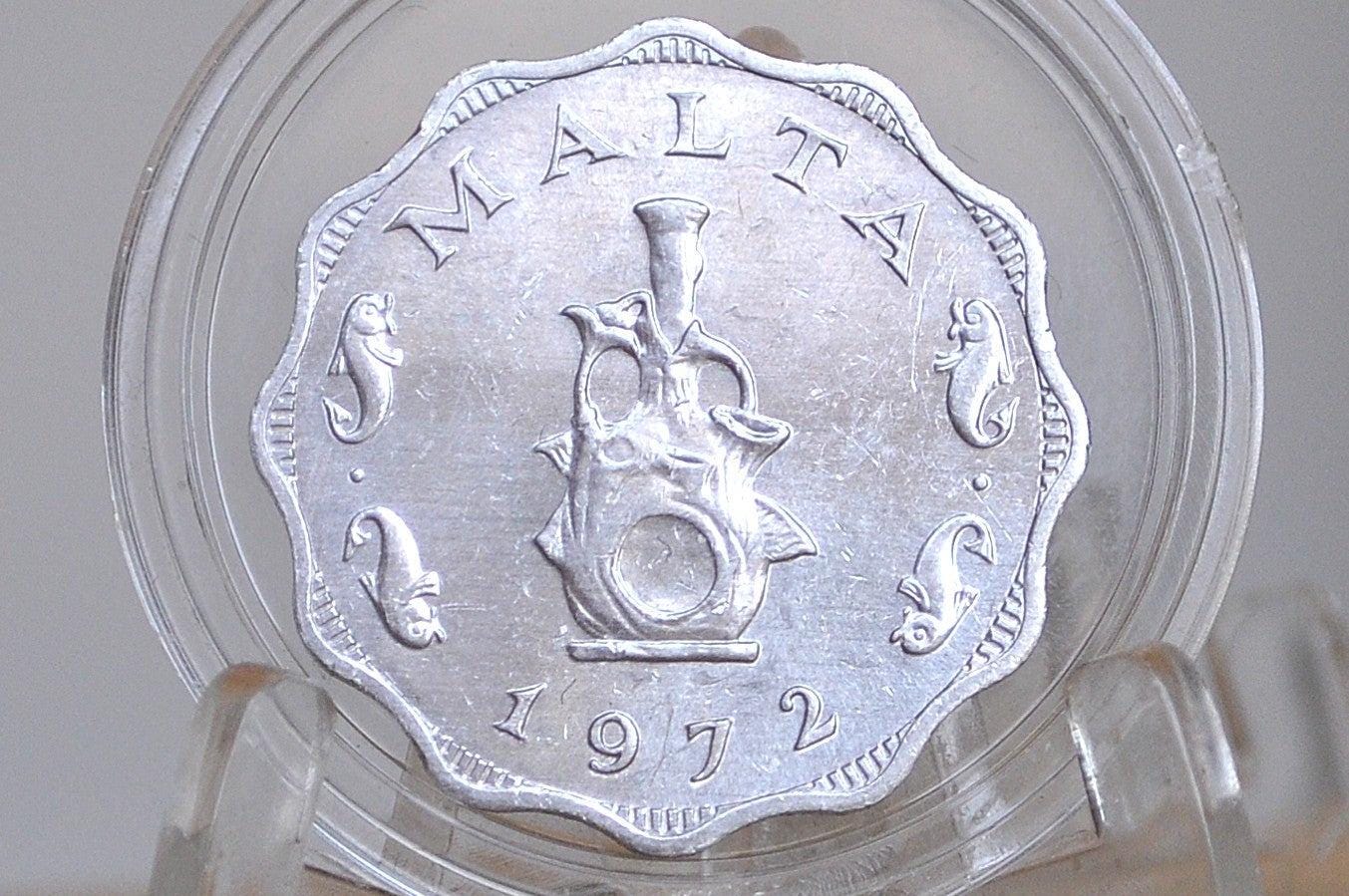 1972 Malta 5 Mil - Maltese Republic Coins - Great Condition - Mediterranean Countries Coin - - Image 2