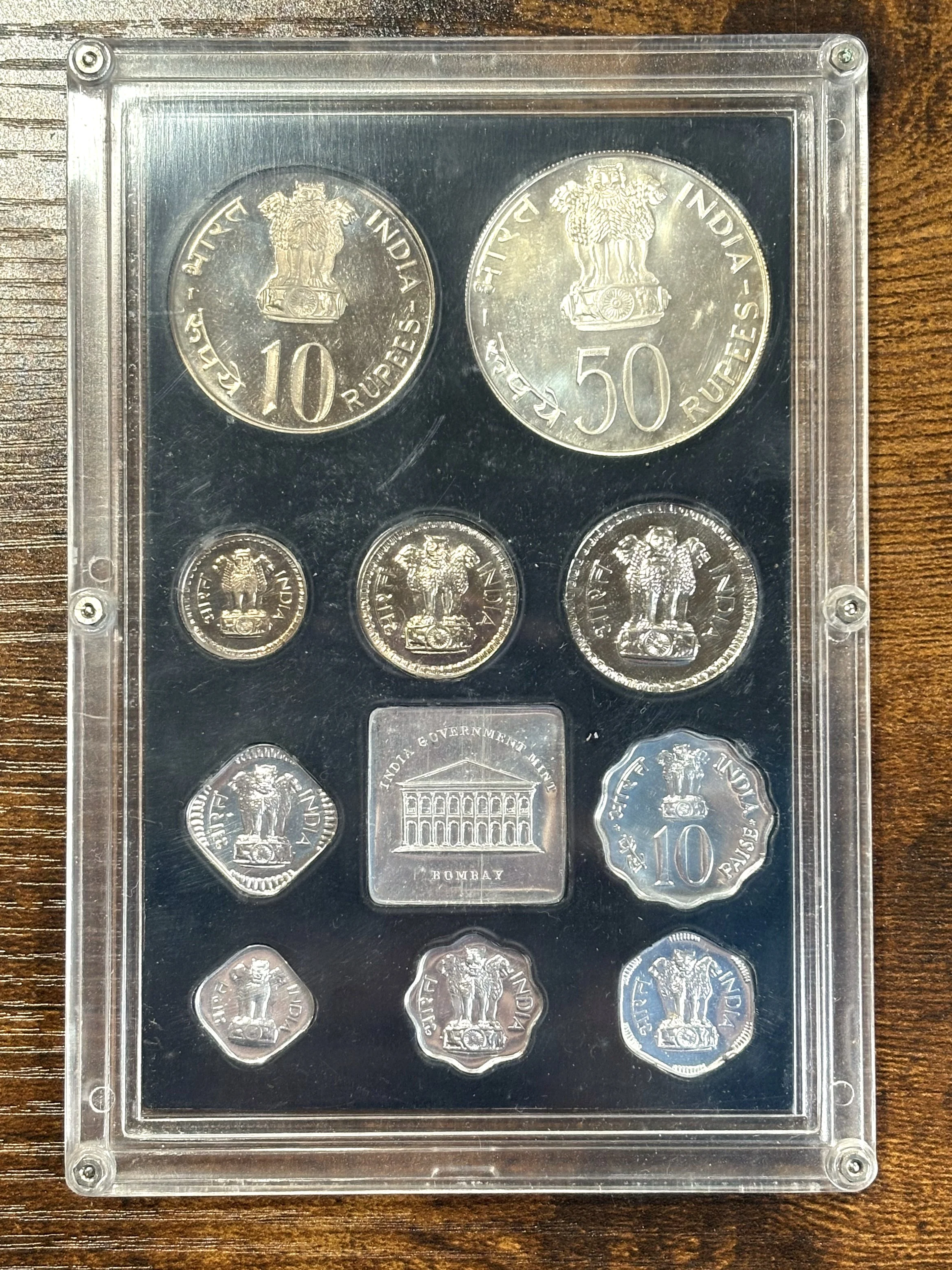 1974 Republic of India Proof Coin Set - Proof Coin Set 1974 India - Antique Coinage Proof Set Rupee/Paise - Image 4