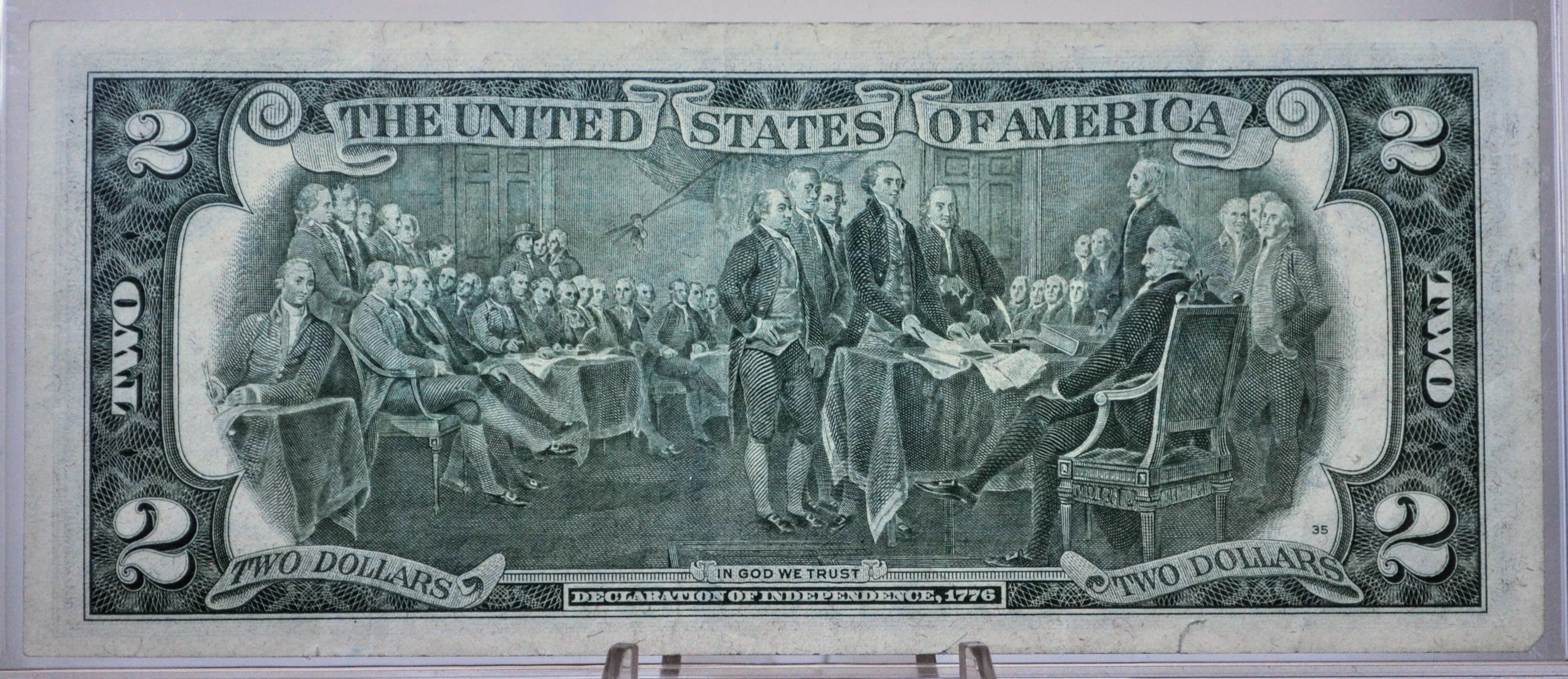 1976 Fancy Triplet Repeater Serial Number Federal Reserve 2 Dollar Note - 38176999 - 1976 Two Dollar Fancy Serial Banknote - Fr.1935-E - Image 2