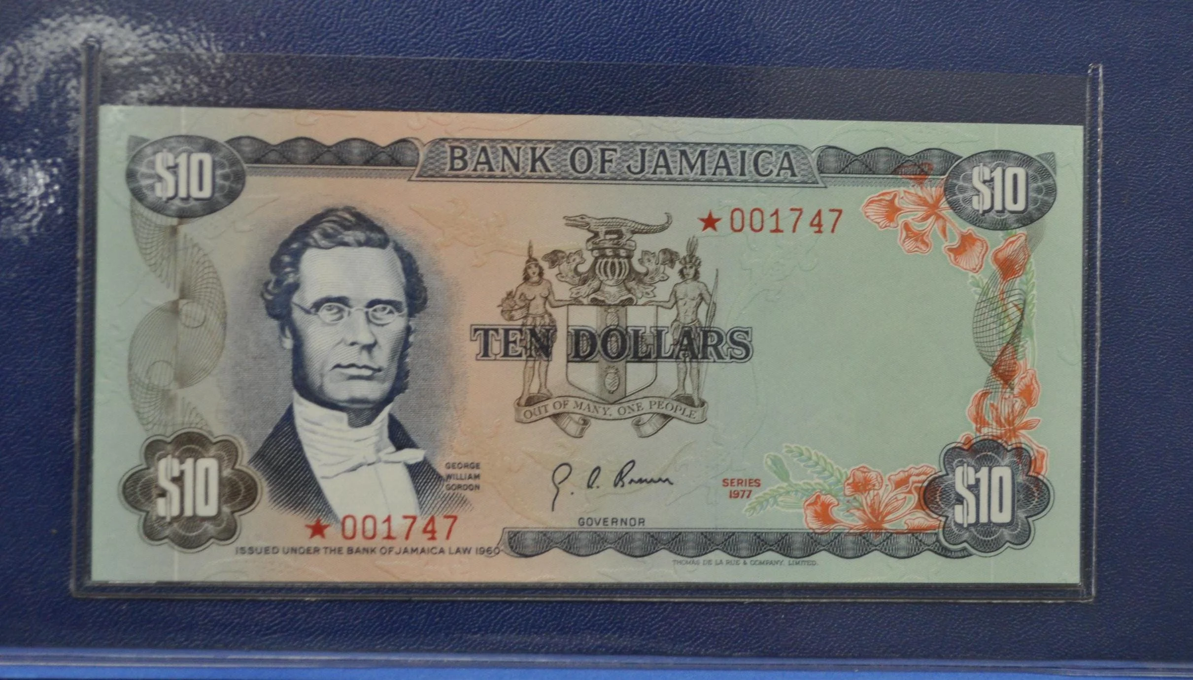 1977 Bank of Jamaica Star Note Collectors Set - Serial Number 1747 - 1, 2, 5, 10 Dollar Notes - 1977 Jamaican Star Note Collectors Book - Image 6
