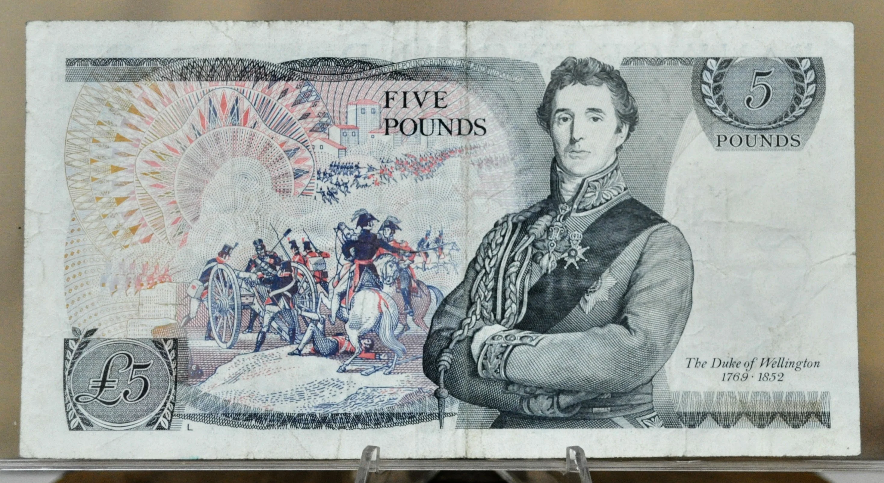 1987 Bank of England 5 Pound Banknote - D. H. F. Somerset Signature - Wide Security Thread - 1987 Great Britain Five Pound Note - P#378e - Image 2