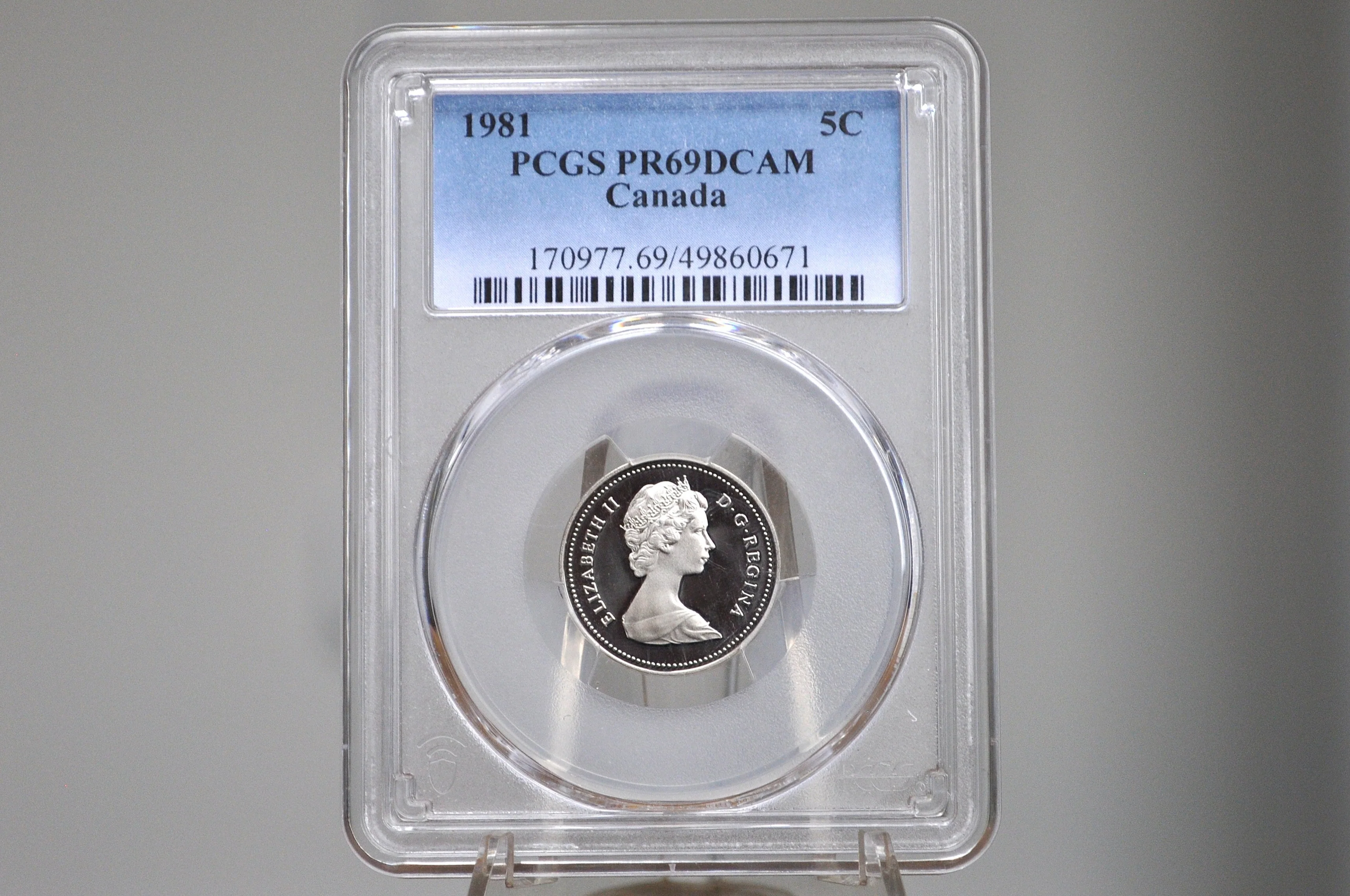 1981 Canadian 5 Cent - Graded PR69 Deep Cameo Proof - 5 Cent Canada 1981 - Queen Elizabeth II - - Image 3