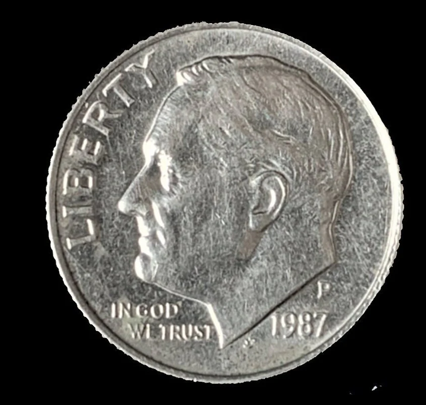 1987 P Roosevelt Dime - Excellent Condition - Image 2