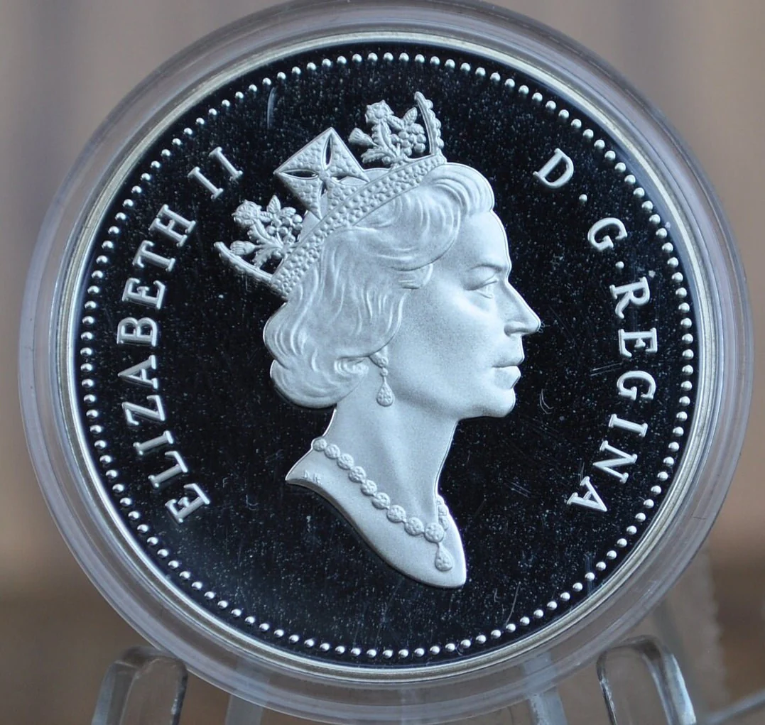 1990 Canadian Silver Dollar - BU (Uncirculated), Proof - 50% Silver - Kelsey Dollar Canada Proof 1990 - Image 2