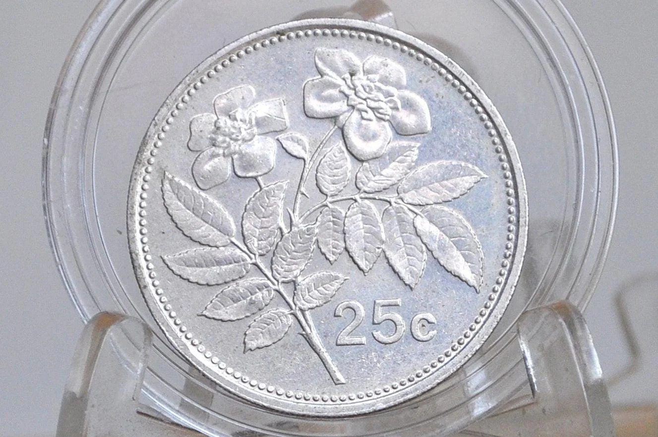 1995 Rarer Malta 25 Cents - Maltese Republic Coins - Great Condition - Mediterranean Countries Coin - - Image 2