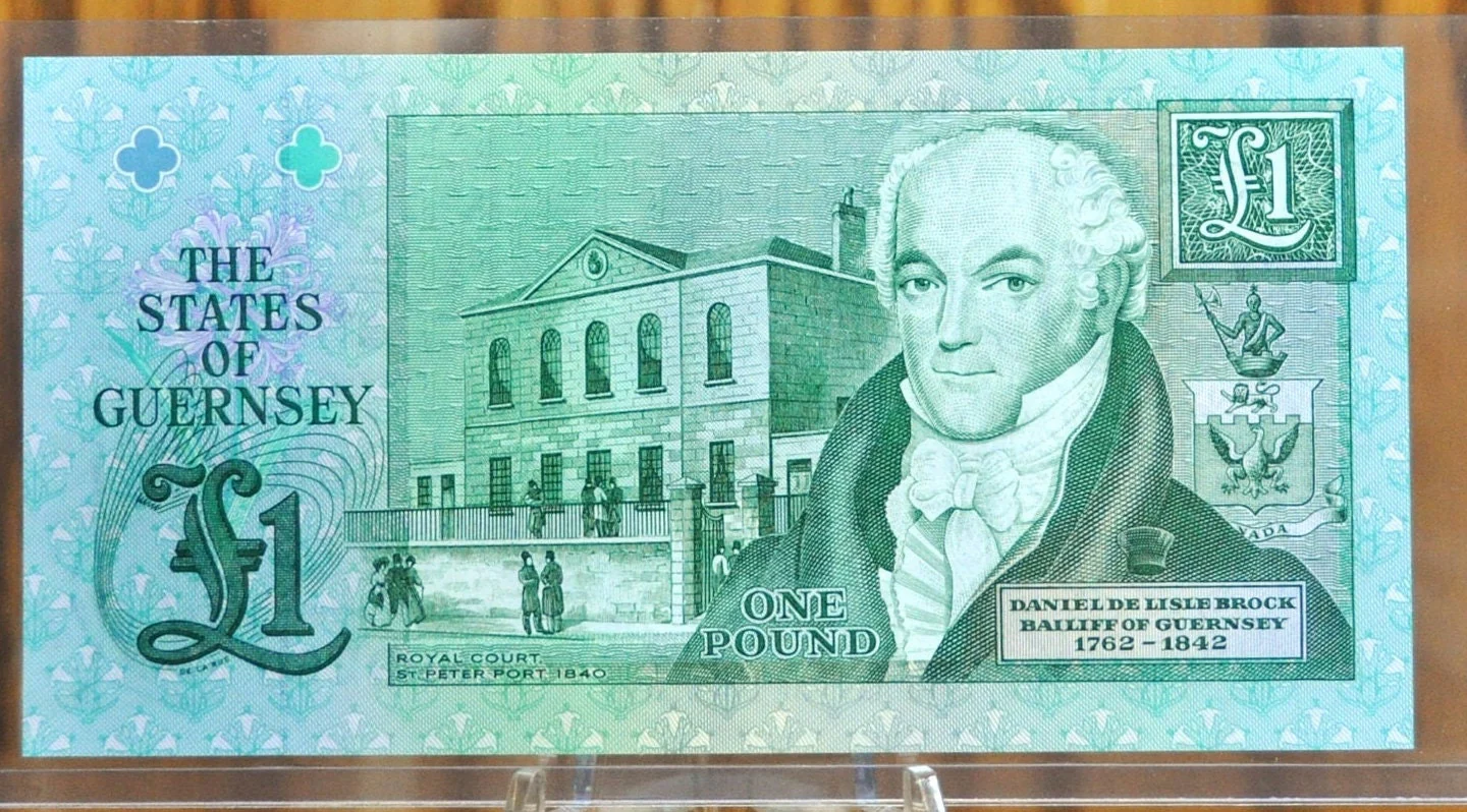 1991 States of Guernsey 1 Pound Note- British Dependent Channel Island - D. M. Clark Signature - 1991 Guernsey Island One Pound Note - P#52c - Image 2