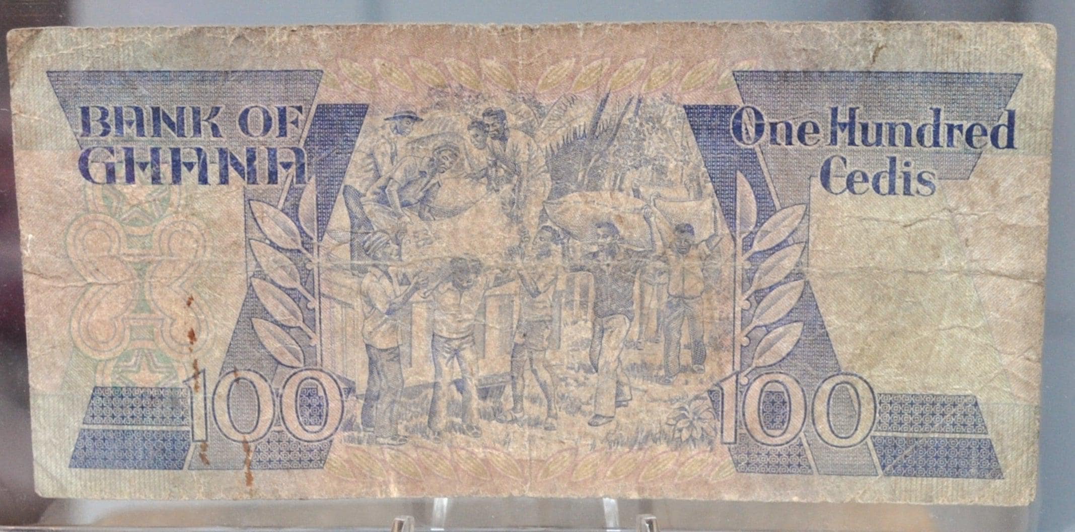 1984 Bank of Ghana 100 Cedis Note - Earlier Issue Date - Very Fine (VF) Grade, Writing - 1984 Ghana One Hundred Cedis Banknote - P#26a - Image 2