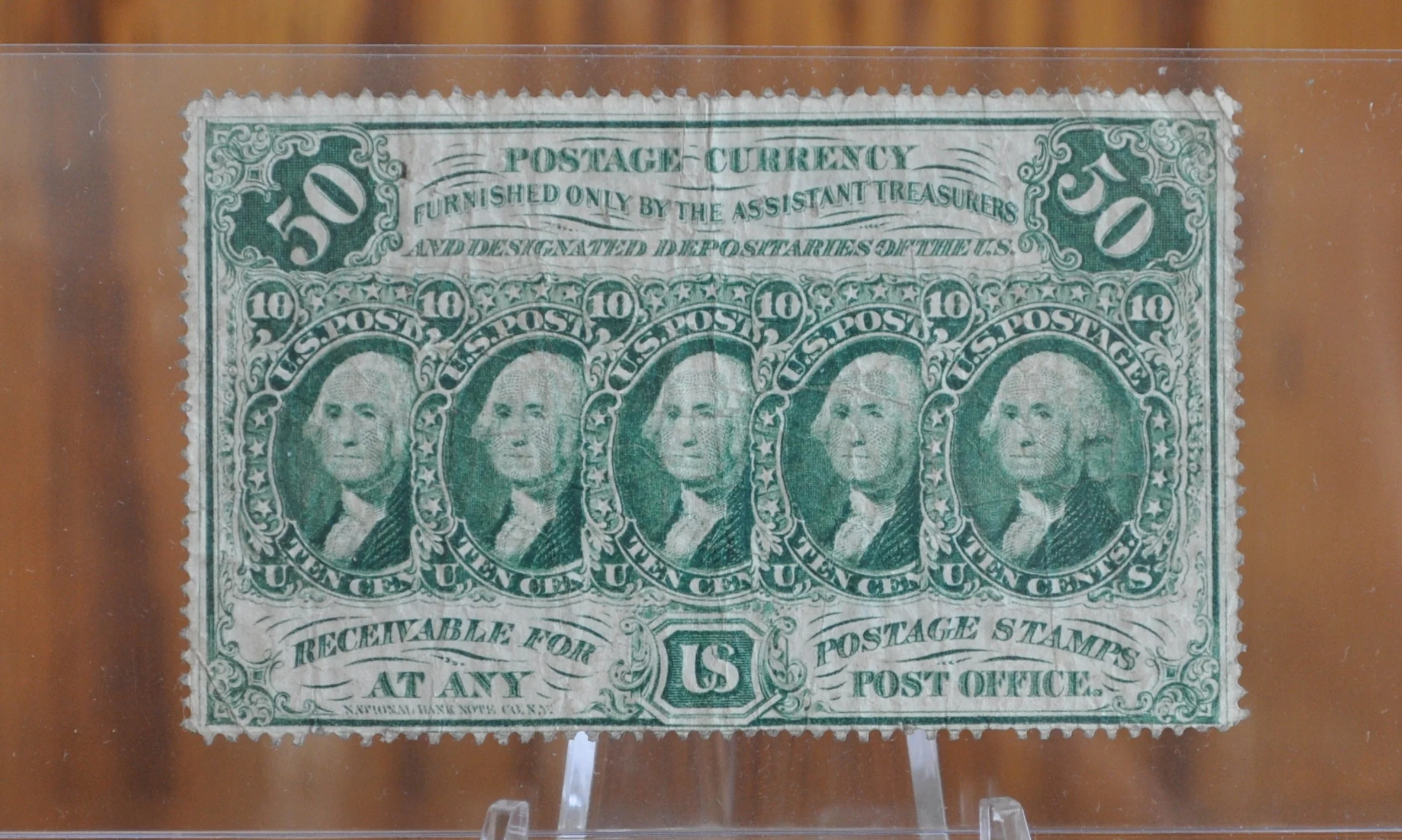 1st Issue Fractional Currency 50 Cents (Fr#1311) - VF+ Grade - Perforated, No Monogram First Issue Number 1241, Scarce - Image 3