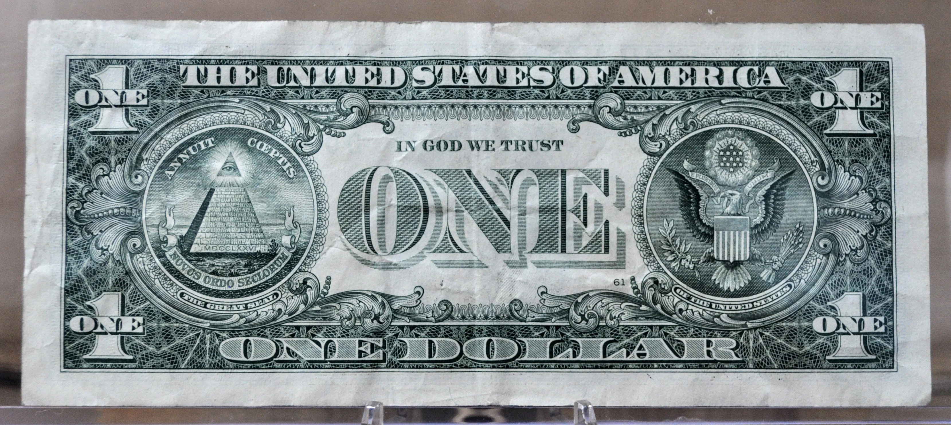 2021 Low Fancy Pattern Serial Number 1 Dollar Banknote - 00442225 - 2021 One Dollar Cool Serial Number Note - Fr.3007-D - Image 2