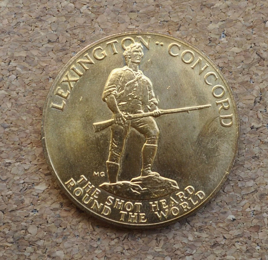 American Revolution Bicentennial Paul Revere Commemorative Medal 1975 - Lexington and Concord - Shot Heard Round the World - Bronze - Image 8