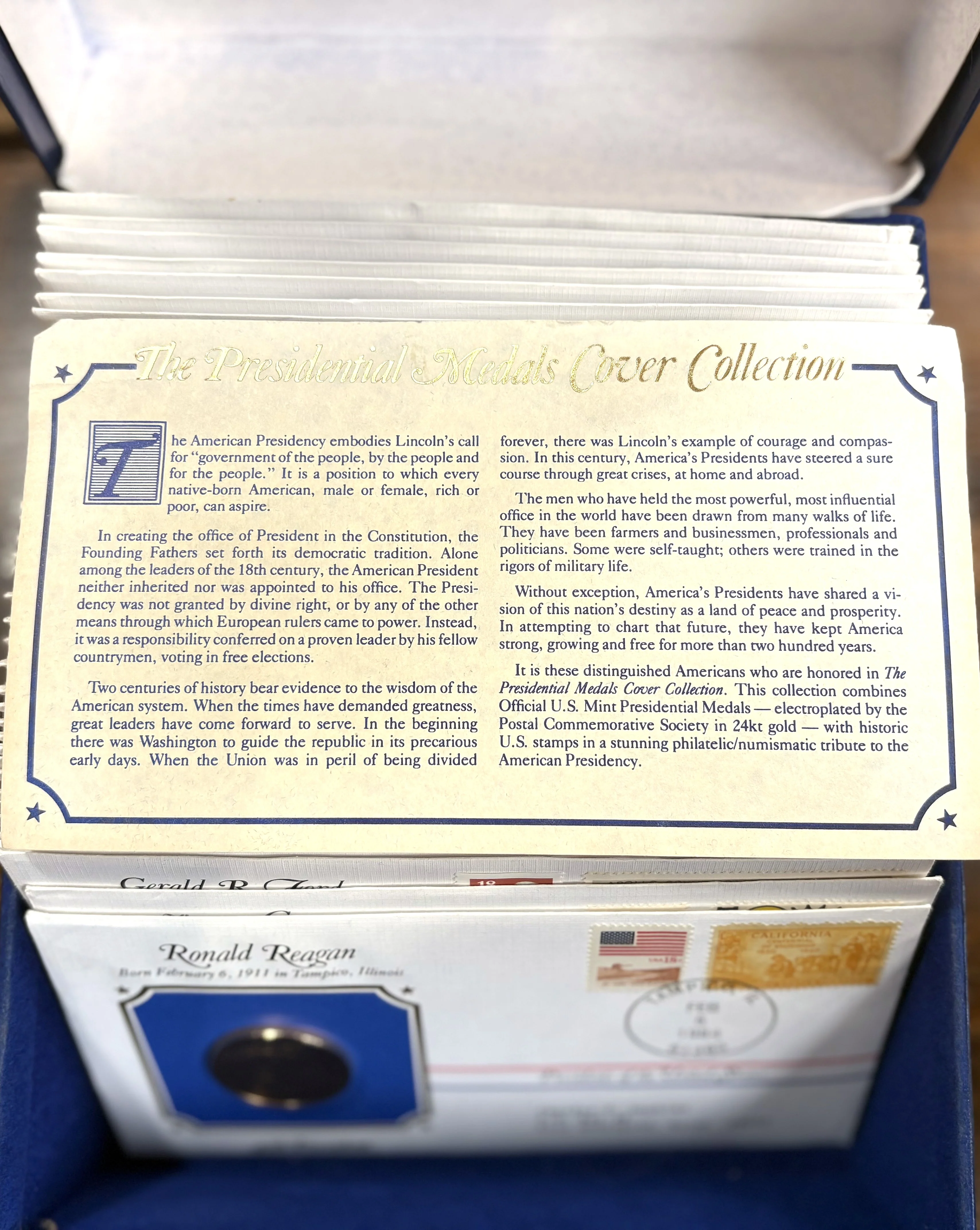 The Presidential Medals Cover Collection 1-40 24k Gold Electroplated Set - Postal Commemorative Society 40 Presidential 24k Gold Electroplated Set - Image 3