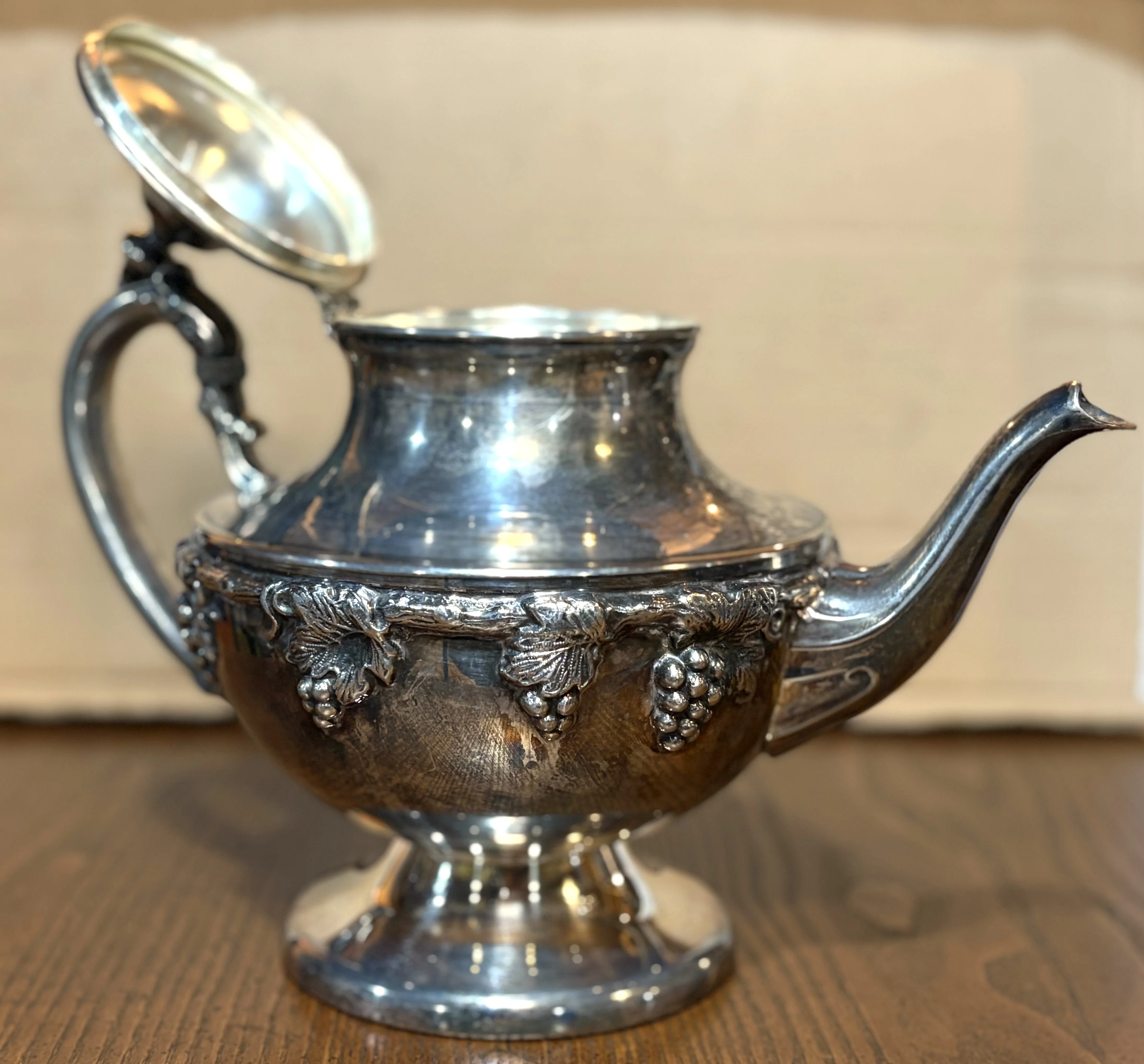 3-Piece Tea & Coffee Service with Creamer and Sugar, Double Plate on Copper - Vintage Sterling Three Piece Tea Service Set - Image 3