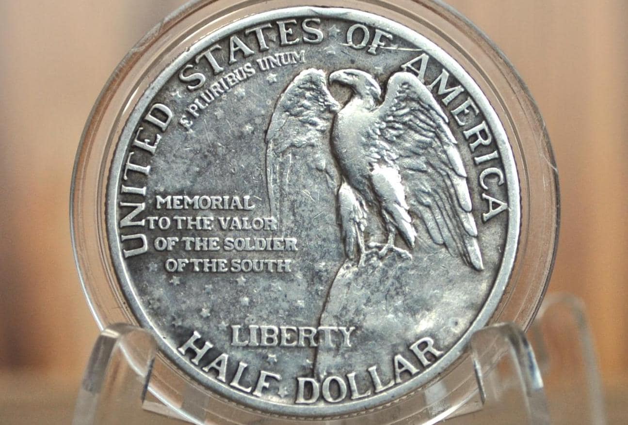 1925 Stone Mountain Silver Commemorative Half Dollar - Toned - Robert E Lee and Stonewall Jackson 1925 Half Dollar - Image 10
