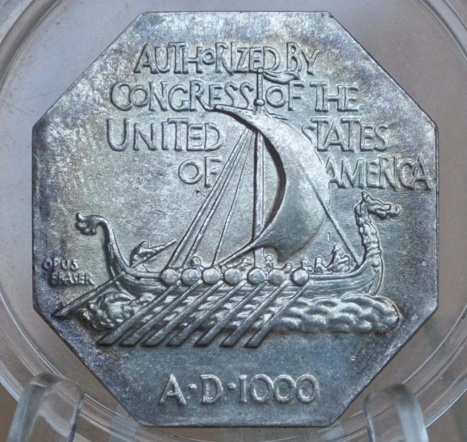Authentic & Rare 1925 Norse Thick Silver Commemorative Medal - MS63 (Choice Uncirculated) - Norse-American Medal Silver Thick Variety - Image 4