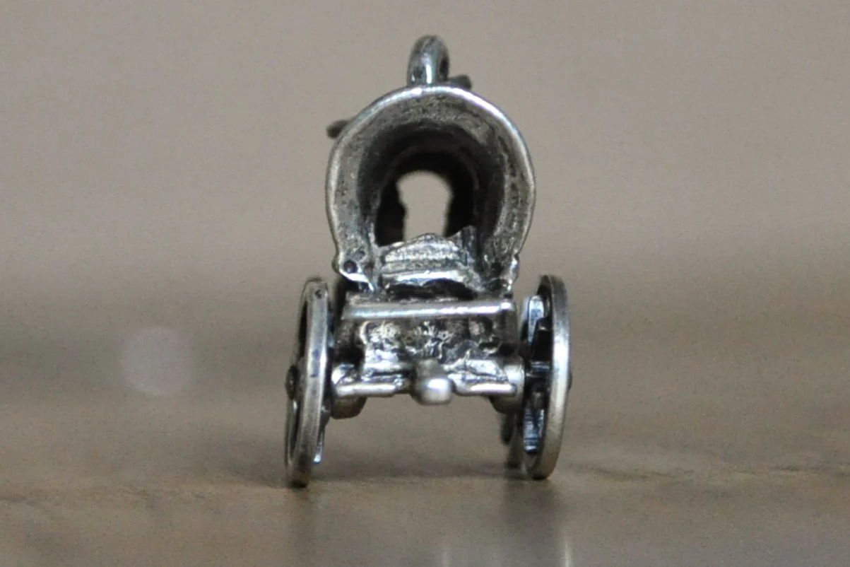 Beau Sterling Articulating Antique Wagon Charm - Stamped and Tested Sterling Silver - Oregon Trail - Manifest Destiny - Image 5