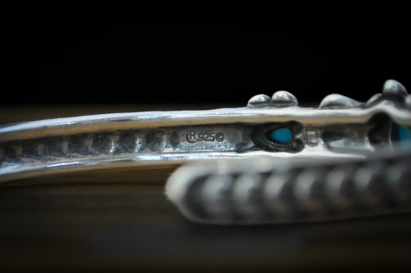 Carolyn Pollack American West Turquoise Bracelet - 5 in Wrist - Stamped and Tested Sterling Silver - Sleeping Beauty Collection - Image 3
