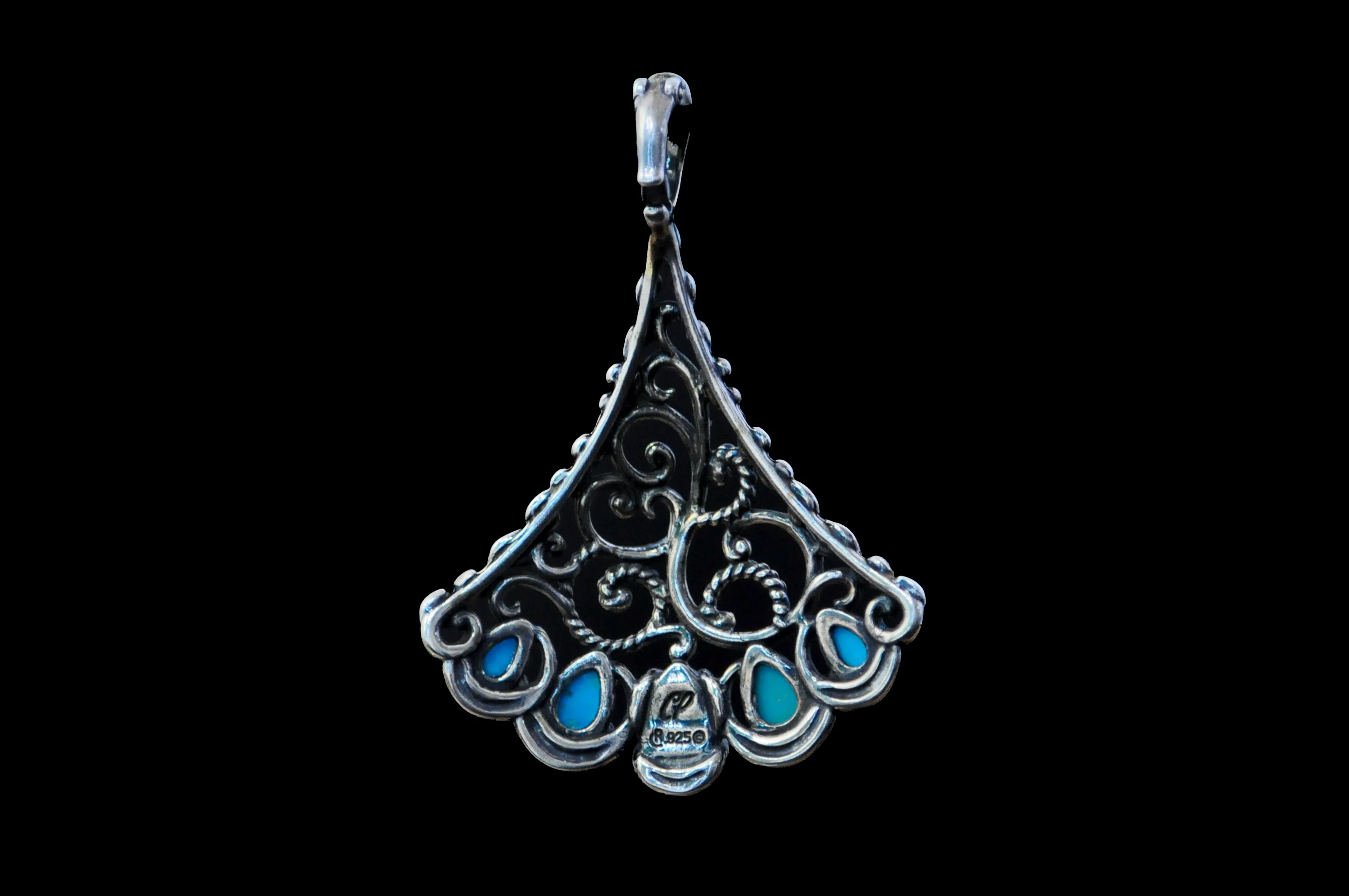Carolyn Pollack American West Turquoise Enhancer Pendant - Stamped and Tested Sterling Silver - Sleeping Beauty Collection - Image 2