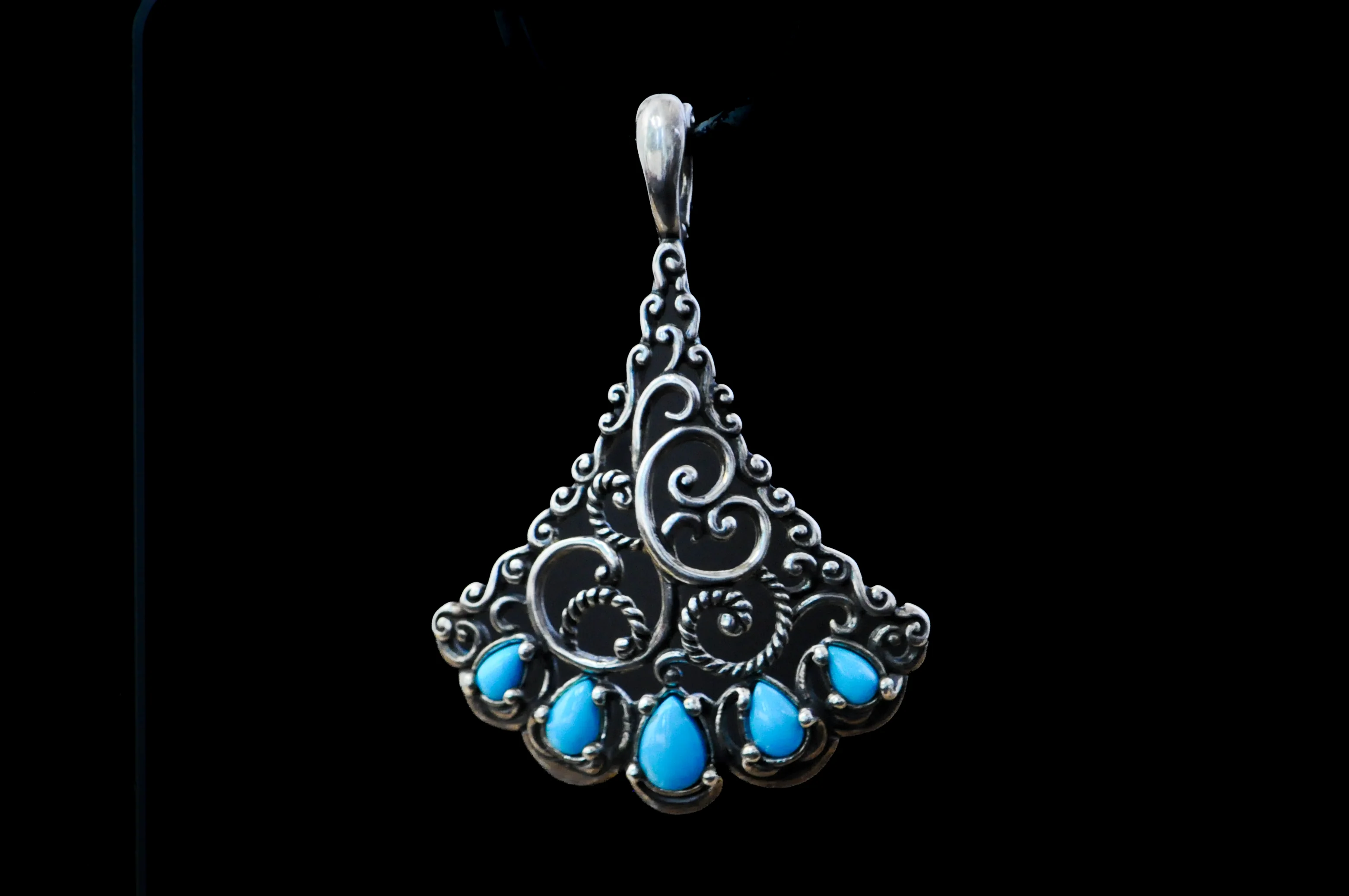 Carolyn Pollack American West Turquoise Enhancer Pendant - Stamped and Tested Sterling Silver - Sleeping Beauty Collection - Image 4