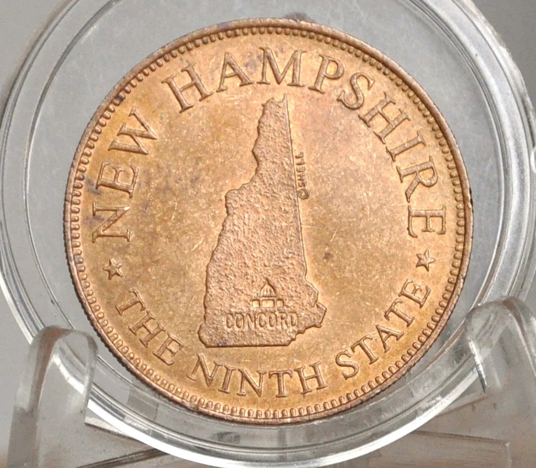 New Hampshire, The Ninth State Commemorative Token - 1788, The Granite State Commemorative State Coin - Image 2