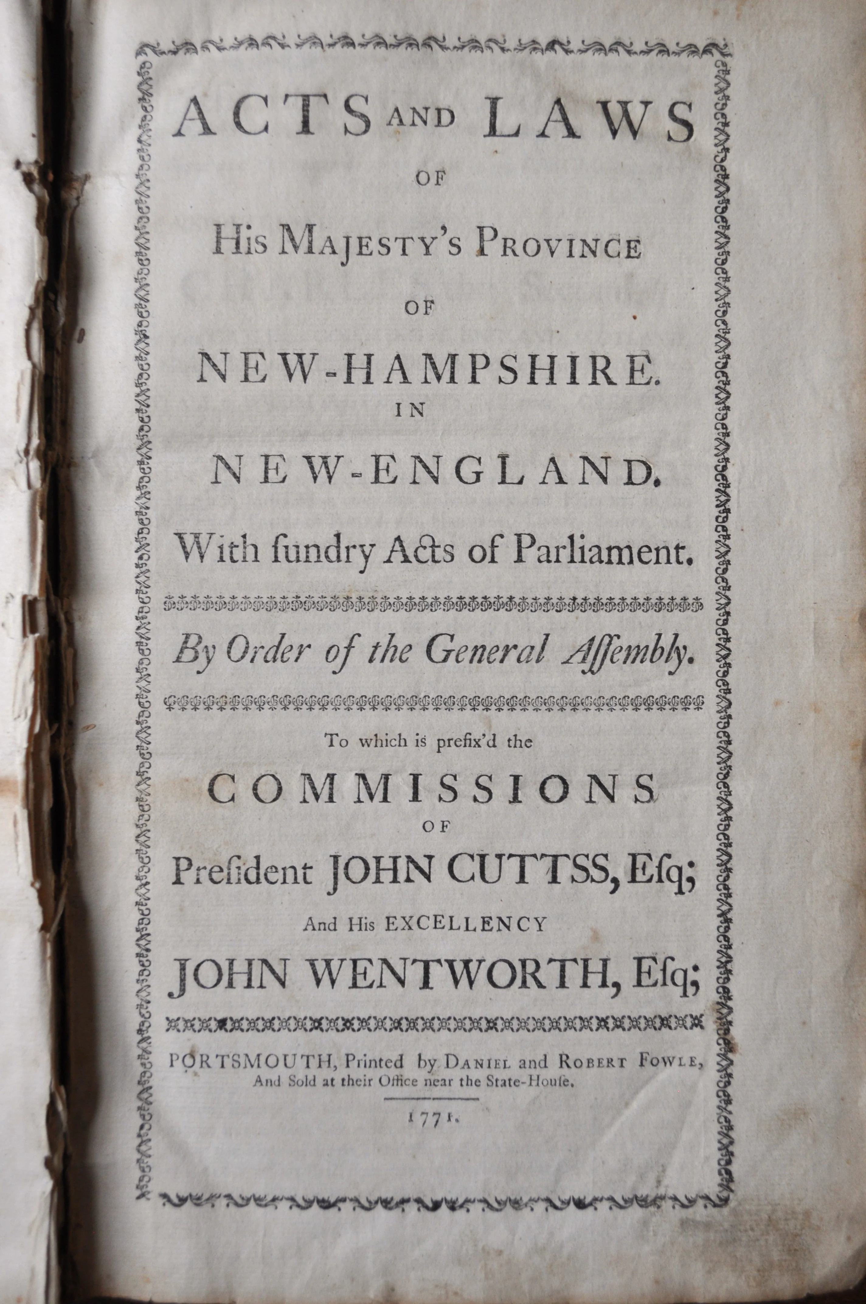 Acts and Laws of his Majesty's Province of New Hampshire by Cutts and Wentworth 1771,- Colonial American Acts and Laws - 1771 Cutts & Wentworth, Acts and Laws - Image 4