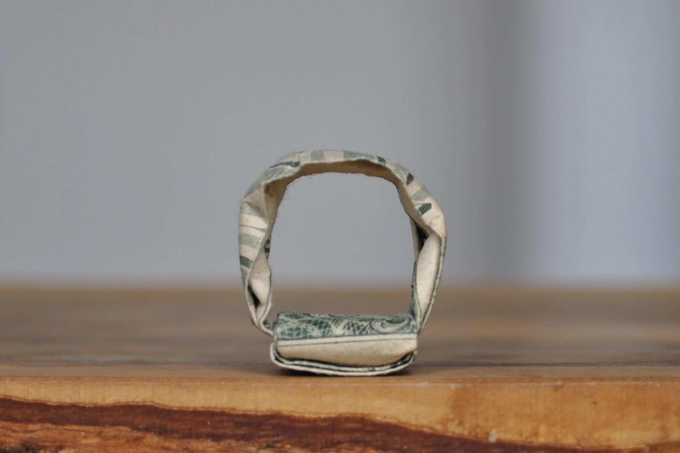 Cool Origami 1 Dollar Ring - Size 9+ - Origami Style Dollar Ring - Image 2