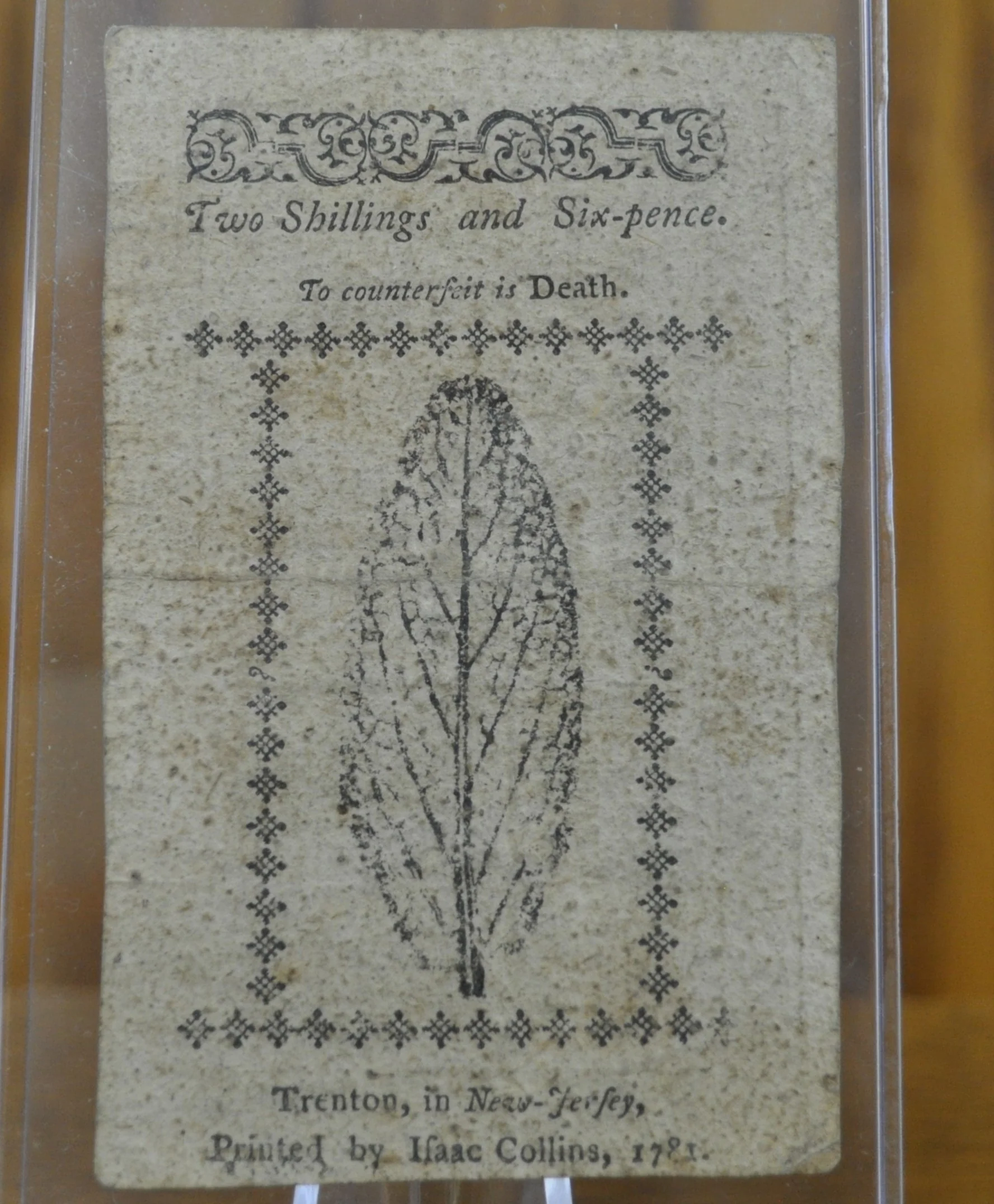 1781 State of New Jersey 2 Shillings 6 Pence January 9th 1781 - Continental Currency - Jan 14th 1779 2S 6d Note - NJ-195 - NJ 1/9/1781, Colonial Note - Image 2