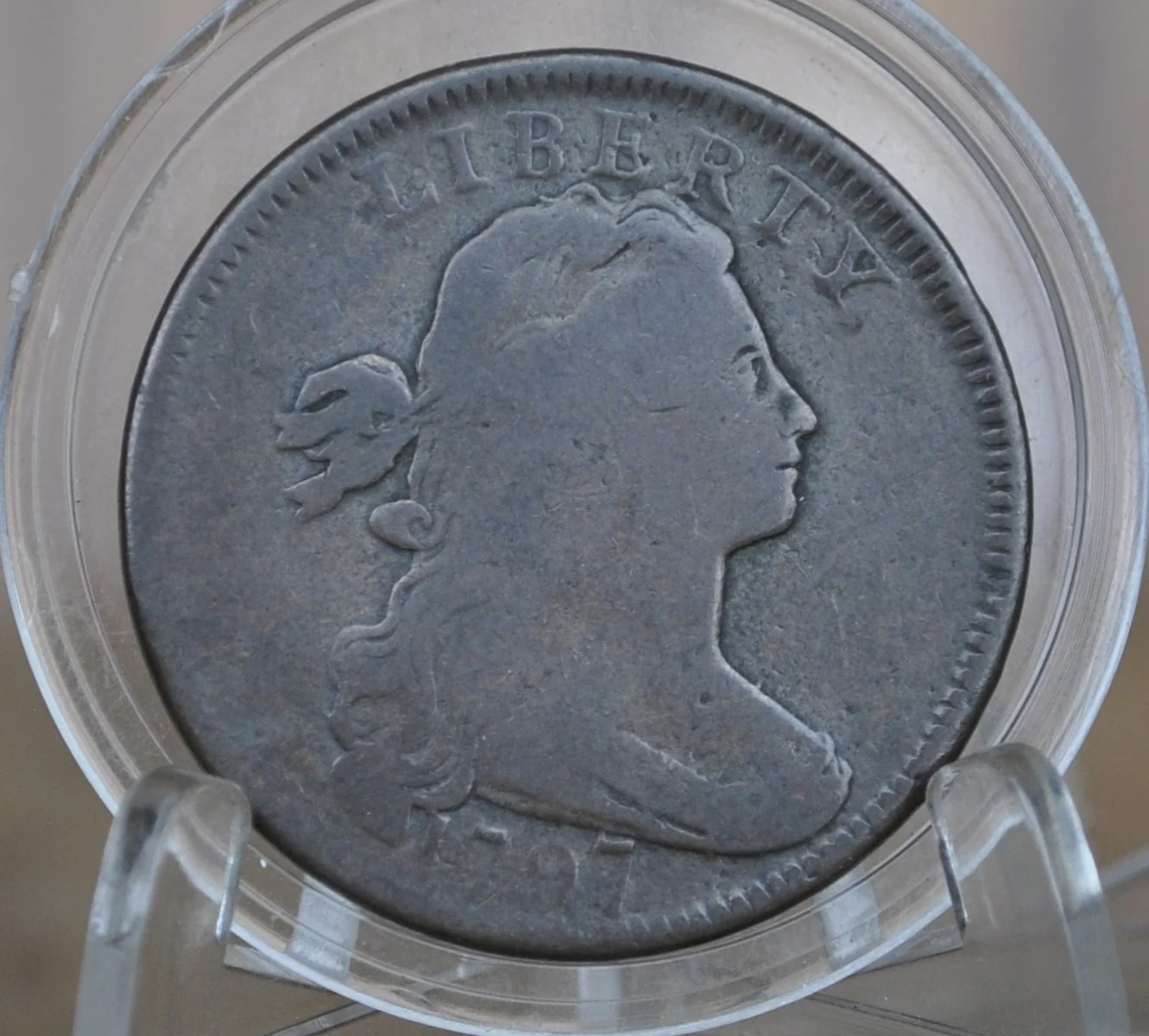 1797 Draped Bust Large Cent - VG (Very Good) Details - US Large Cent 1797 One Cent US - Rare Date - Image 3