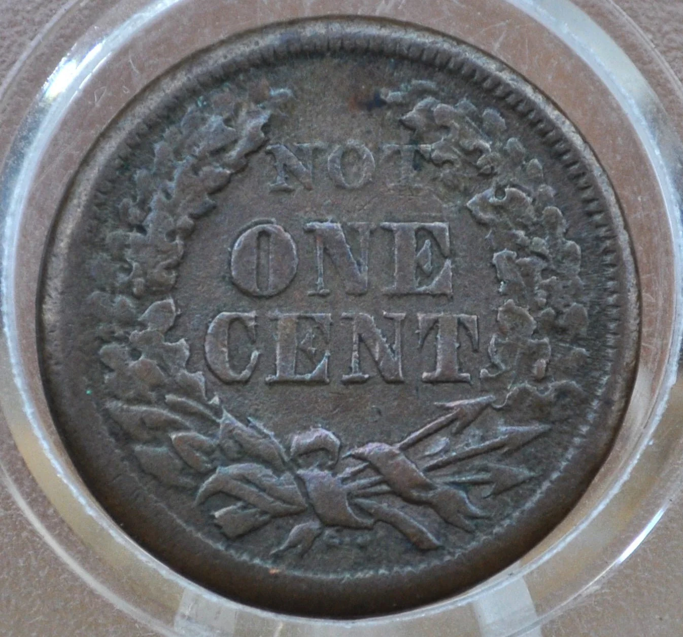 1863 Civil War Token - XF (Extremely Fine) - Not One Cent - Great Design, Great Condition - Image 3