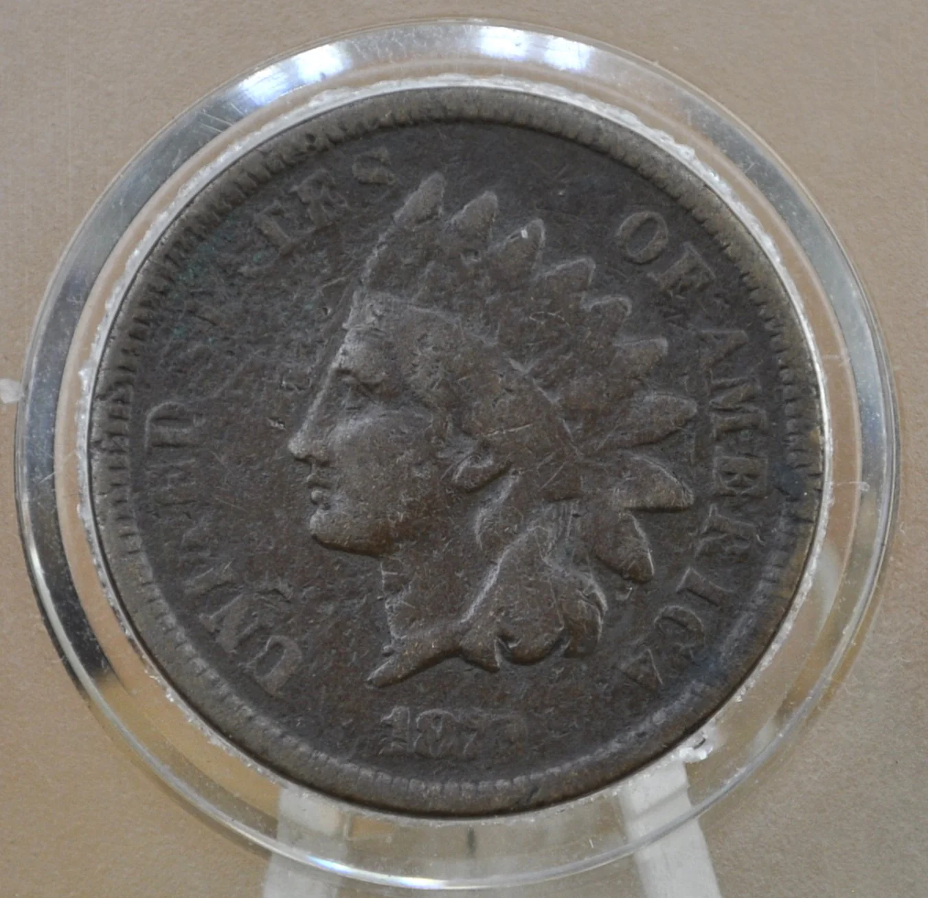 1872 Indian Head Penny - Lower Grade - Semi-Key Date - 1872 US 1 Cent - Image 2