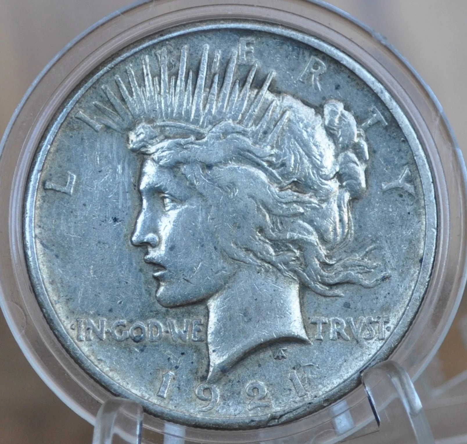 1921 Peace Silver Dollar - XF - 1921 High Relief Peace Dollar Silver - Rarer Coin - Image 2