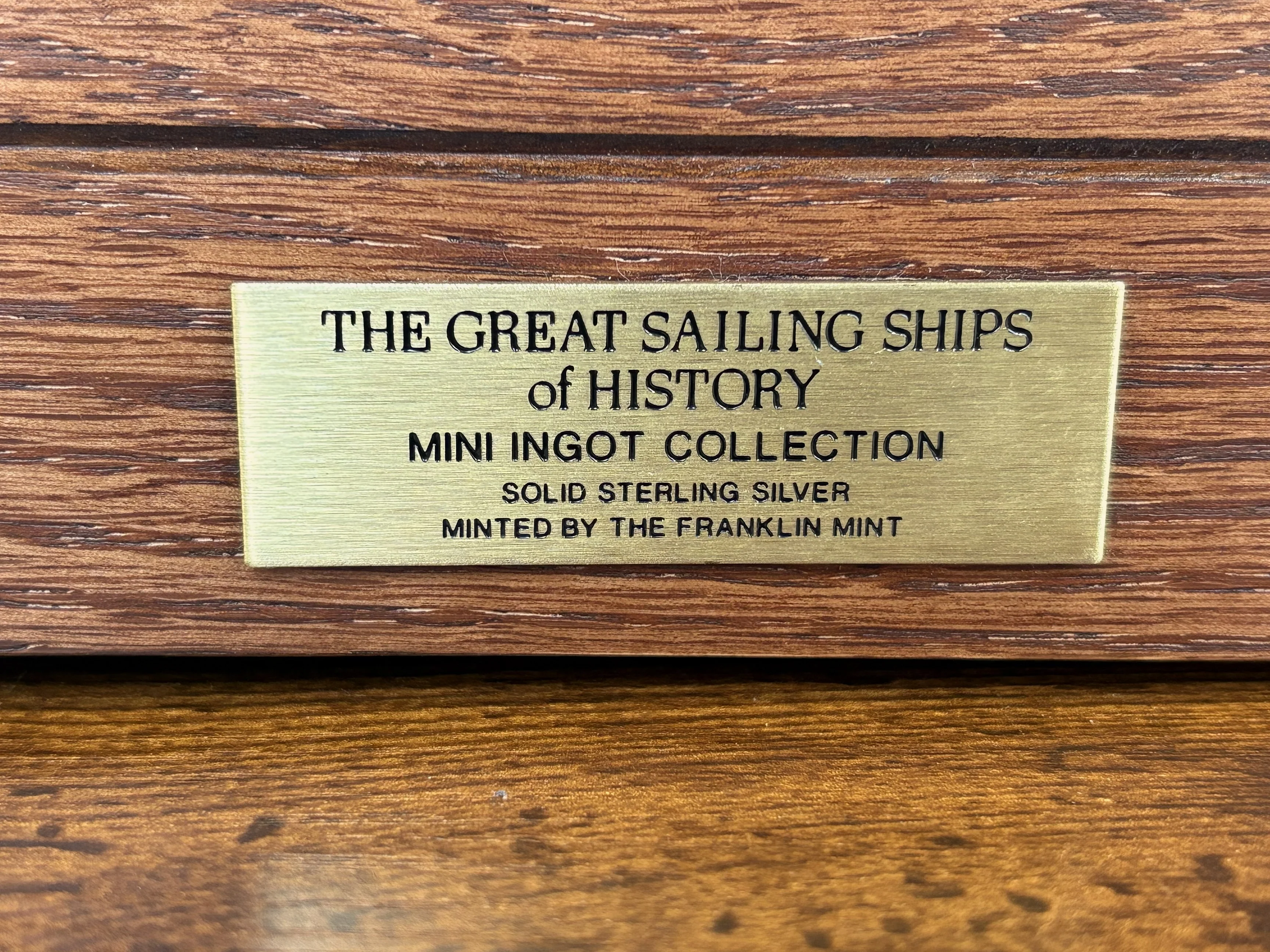 Franklin Mint "The Great Sailing Ships of History" 50 Mini-Ingot Set - Complete Collection: Franklin Mint Great Sailing Ships Sterling Silver Ingots - Image 4