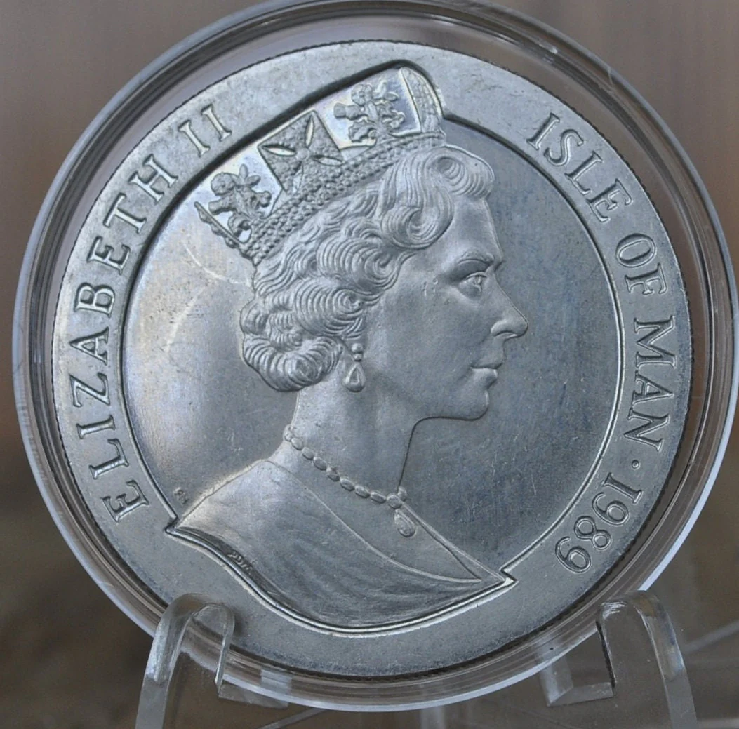 Gibraltar & Isle of Man Commemorative Coins - Royal Wedding,  25 New Pence, George Washington, Horse Tram, Moscow Olympics - Uncirculated - Image 6