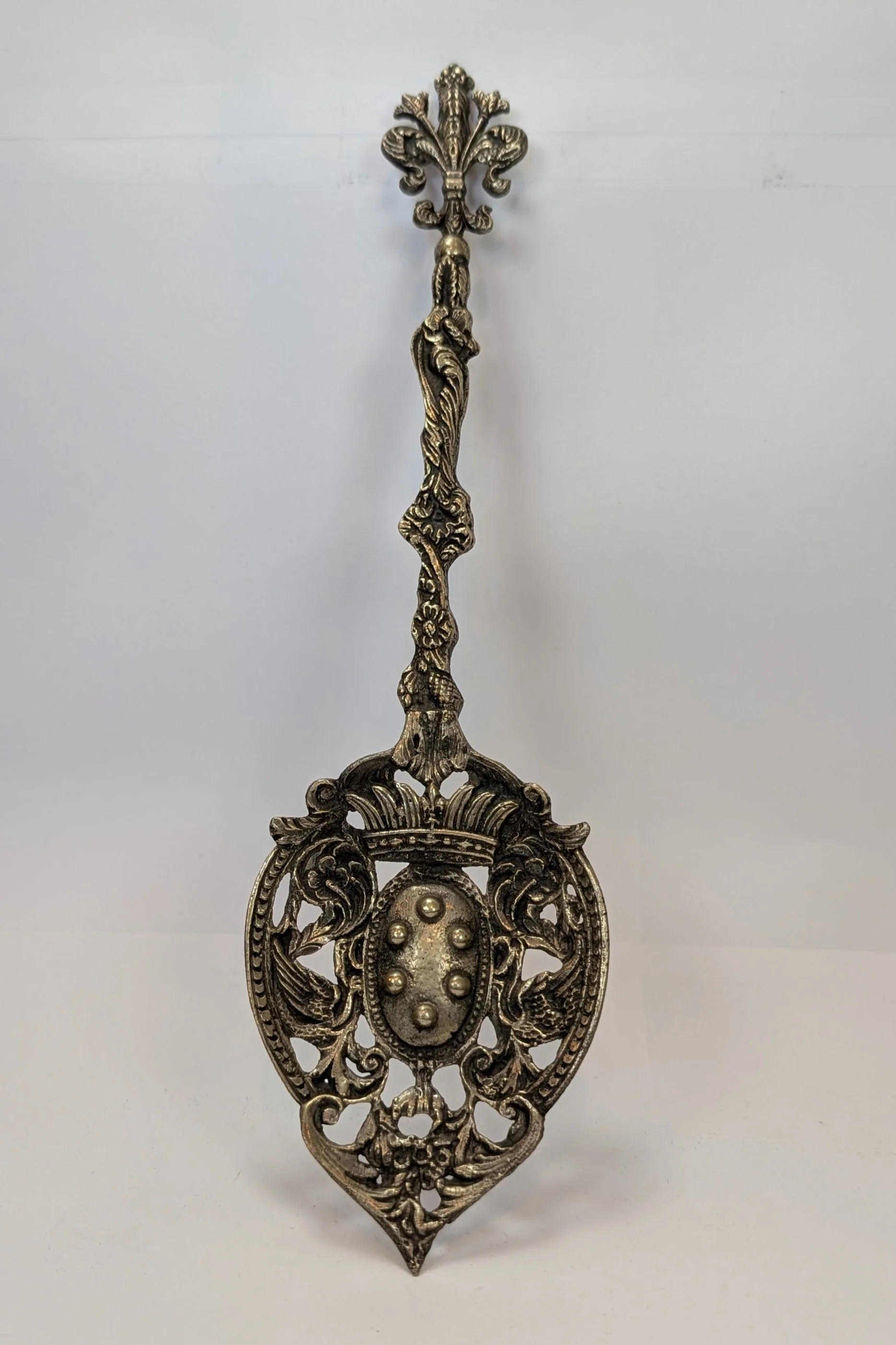 Bordini Silverplated Serving Spoon and Fork - Amazing Designs - Well Detailed - Large Antiques - Image 9