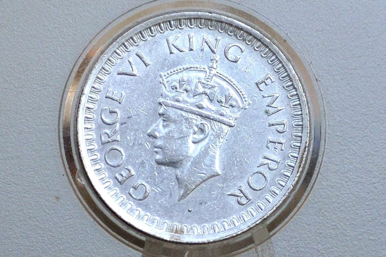 India One Half Rupee 1943 - AU Condition, Beautiful Coin - 1943 British Issue India 1/2 Rupee - High Grade, Great Coin - - Image 2