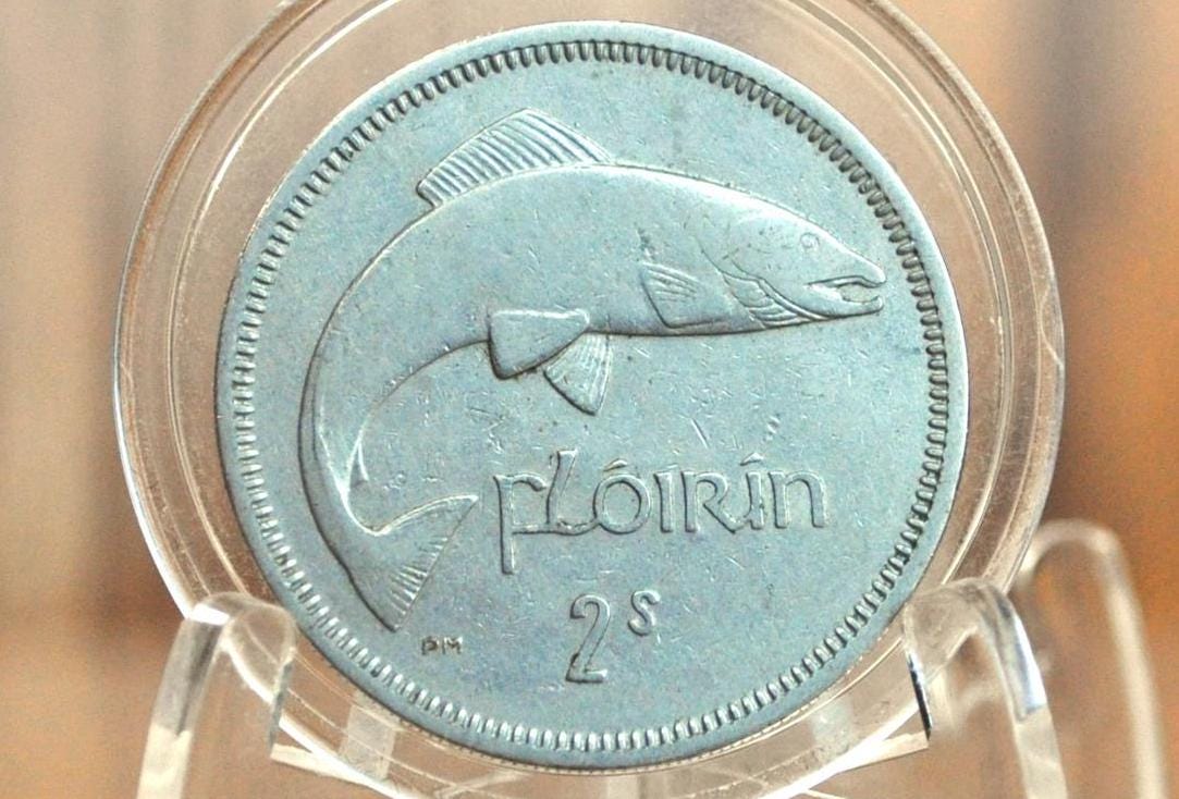 Irish Florins - Choose by Date! - 1950's and 60's Florin Coin Ireland  2 Shillings Coin - Salmon Design Irish Coins - Image 3