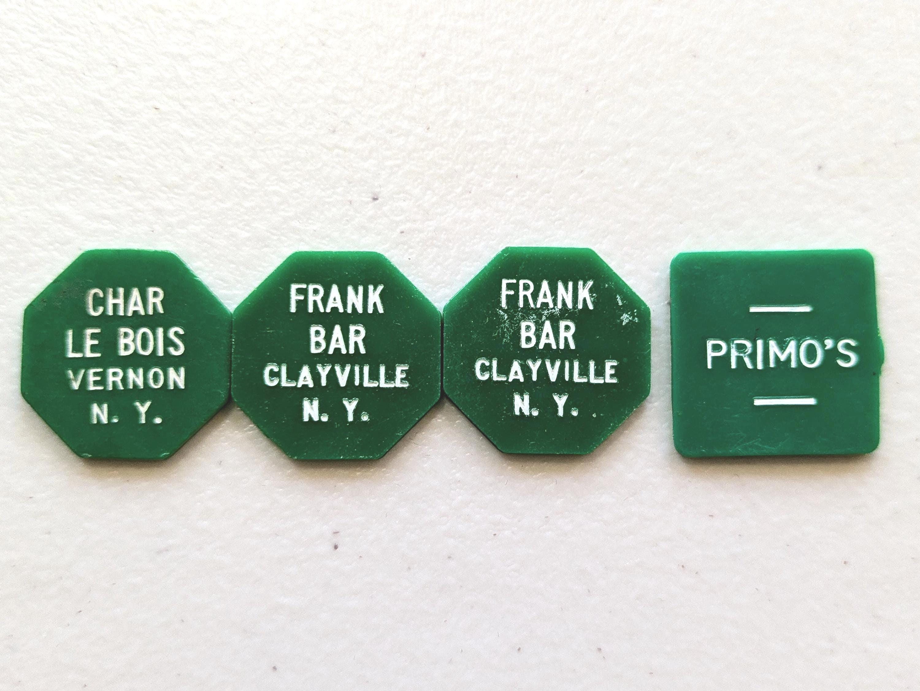 Lot of 4 Green Trade/Drink tokens - Square and Octagon Shaped Trade Tokens - Image 2