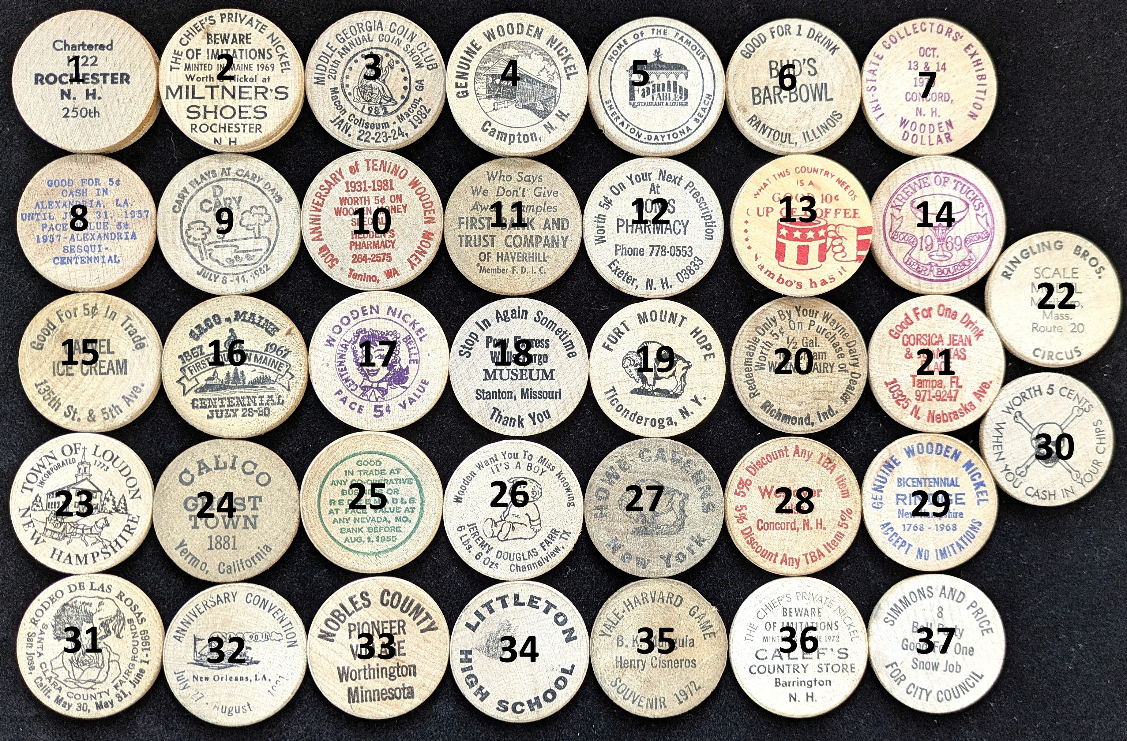 Wooden Nickel Choose From Over 30 Types!!! - Choose Your Variant Wooden Nickels - Image 2