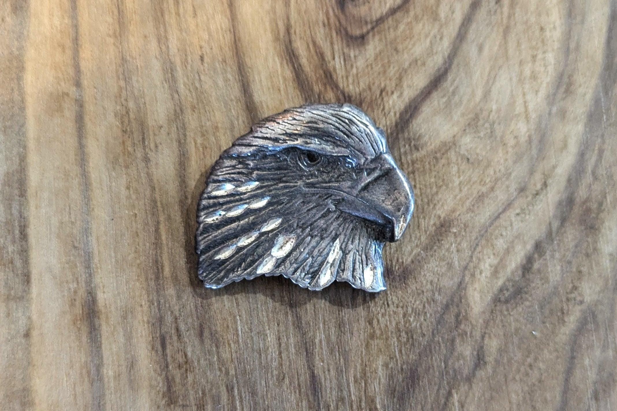 Native Silver Eagle Head Pendant - Stamped and Tested Sterling Silver - Patriotic/Brave Jewelry - Image 3
