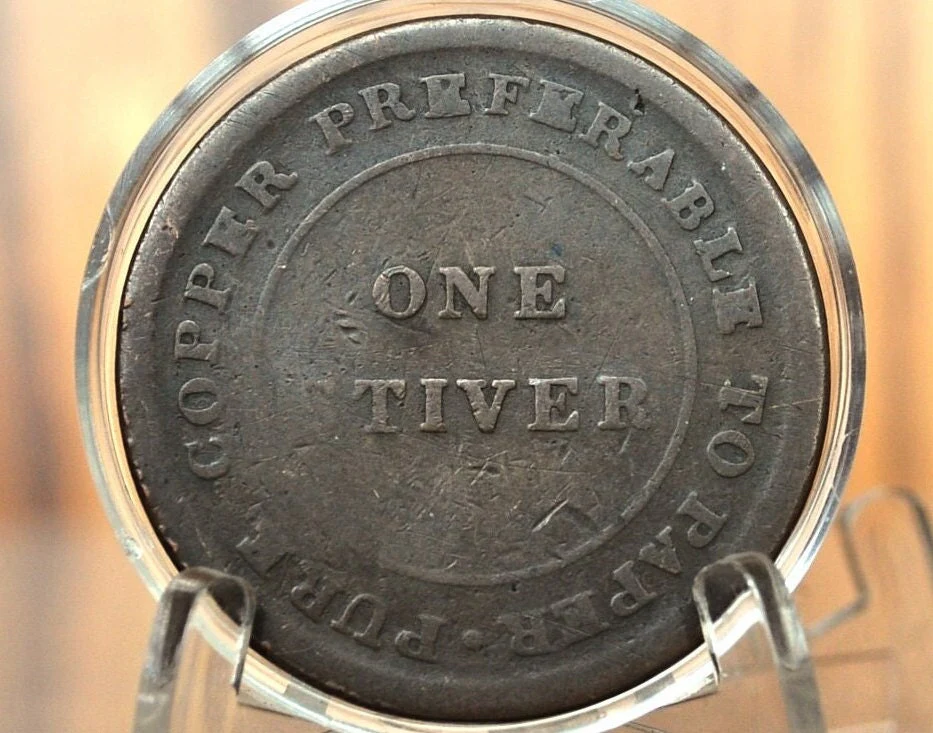 Rare 1838 British Guiana 1 Stiver Trade and Navigation Token -  Issued by Mr. Balgarnie, Dry Goods Merchant - Rare Imperial British Coin - Image 2