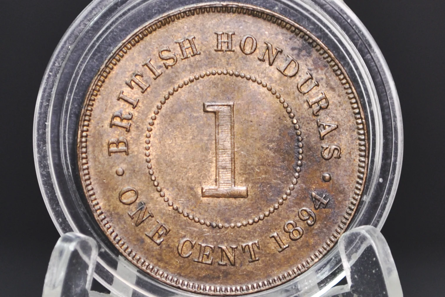 Rare 1894 Honduras 1 Cent - Uncirculated - British Honduras Coin Queen Victoria - Only 50K Made! Very Rare!!! - Image 2
