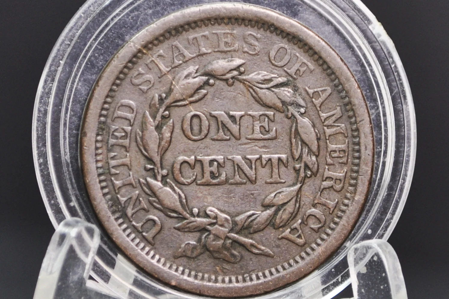 Scarce 1843 Braided Hair Large Cent, Mature Head Large Letter Variety - XF - Head of 1844, Large Letter 1843 US Cent - Image 2