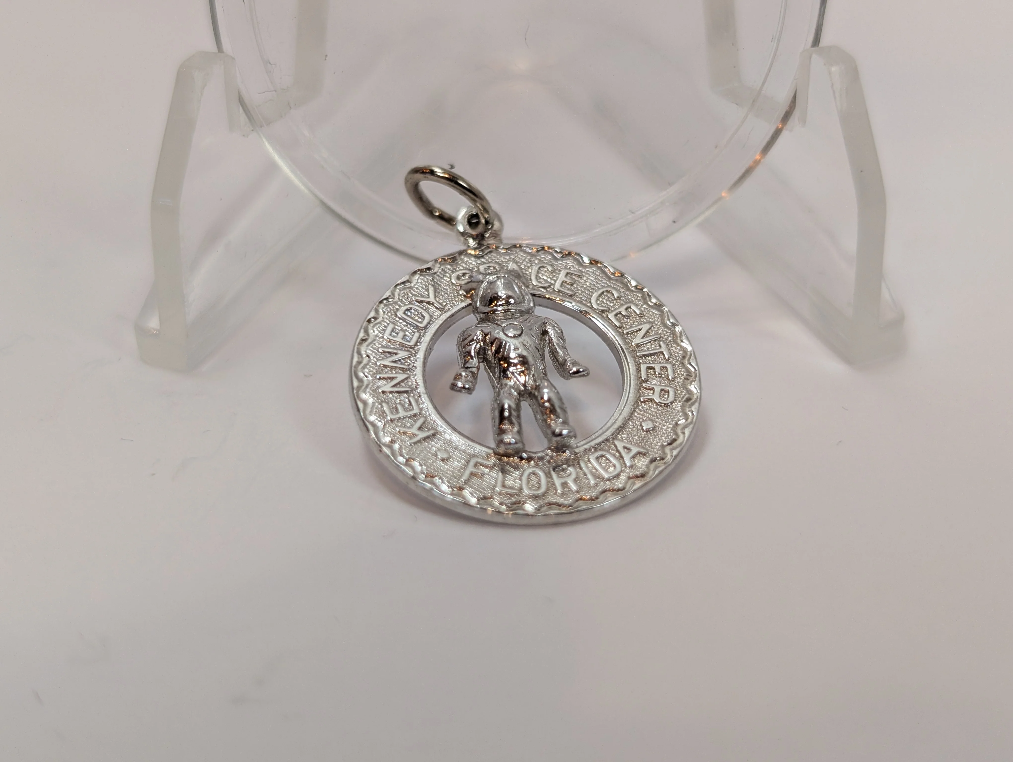 Silver Kennedy Space Center Charm - Stamped and Tested Sterling Silver - Astronaut Charm - Image 3