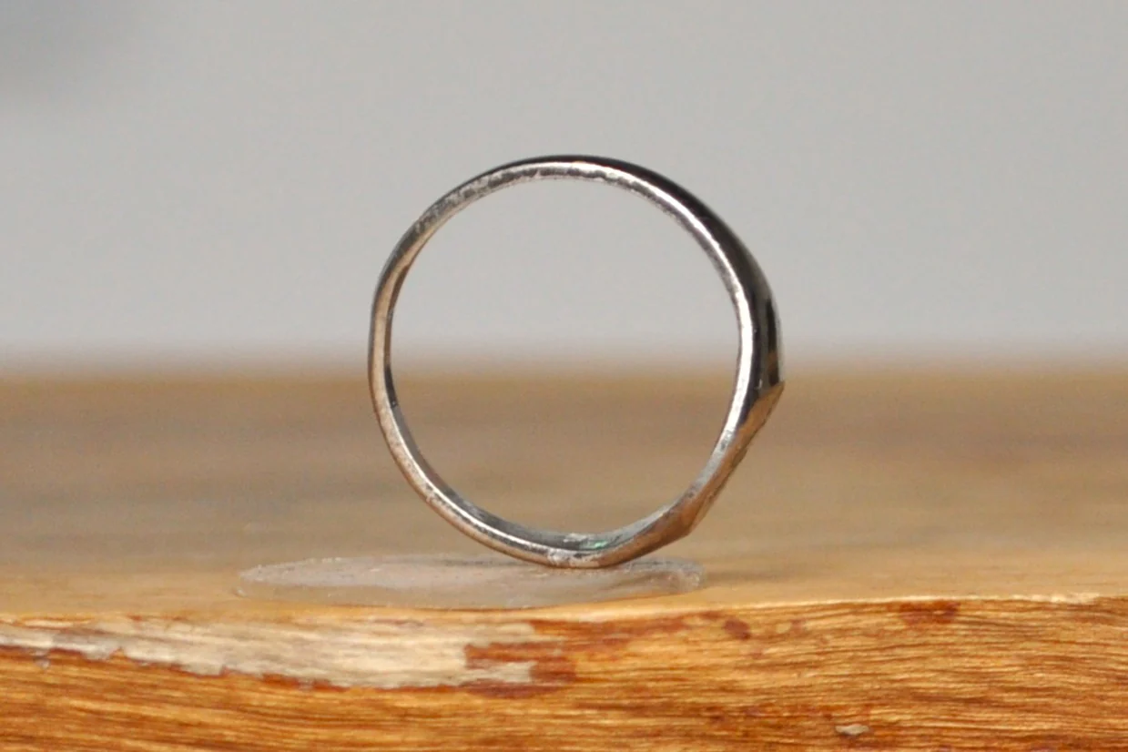Silver Small "M" Signet Ring - Size 5 - Stamped and Tested Sterling Silver - Letter M - Alphabet Ring - Image 4